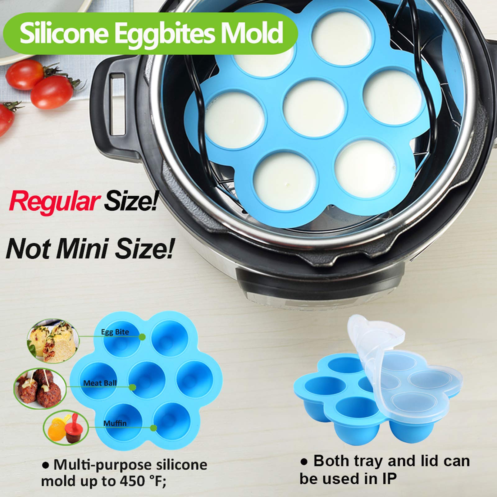 Instant Pot 6 Qt Accessories Set - Steamer Basket, Silicone Sealing Rings, Springform Pan, Glass Lid & Egg Bites Mold | Pressure Cooker Replacement Parts for Cooking, Meal Prep & Kitchen Essentials
