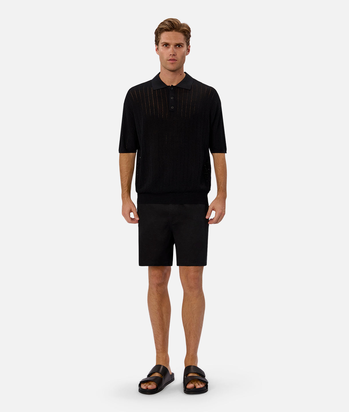 Venetian Style Polo Shirt for Men - Classic Black Cotton Casual Wear for Business & Leisure | Perfect for Office, Golf & Outdoor Activities
