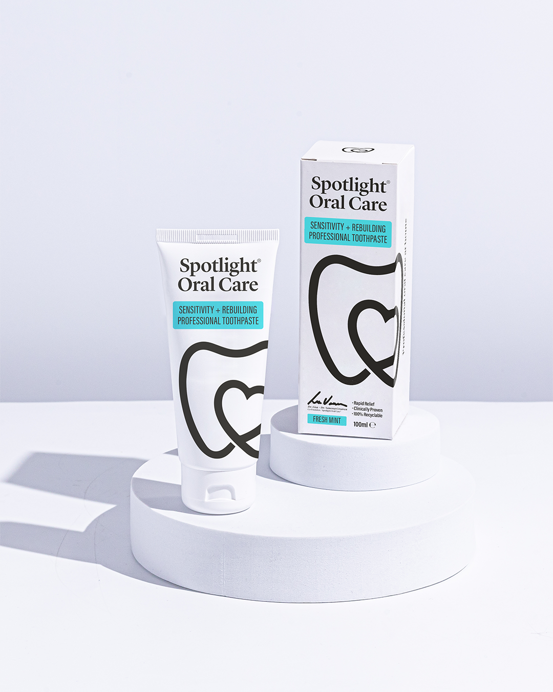 Spotlight Oral Care Sensitivity Relief & Enamel Rebuilding Toothpaste - Whitening & Strengthening for Sensitive Teeth - Dentist Recommended for Daily Use at Home