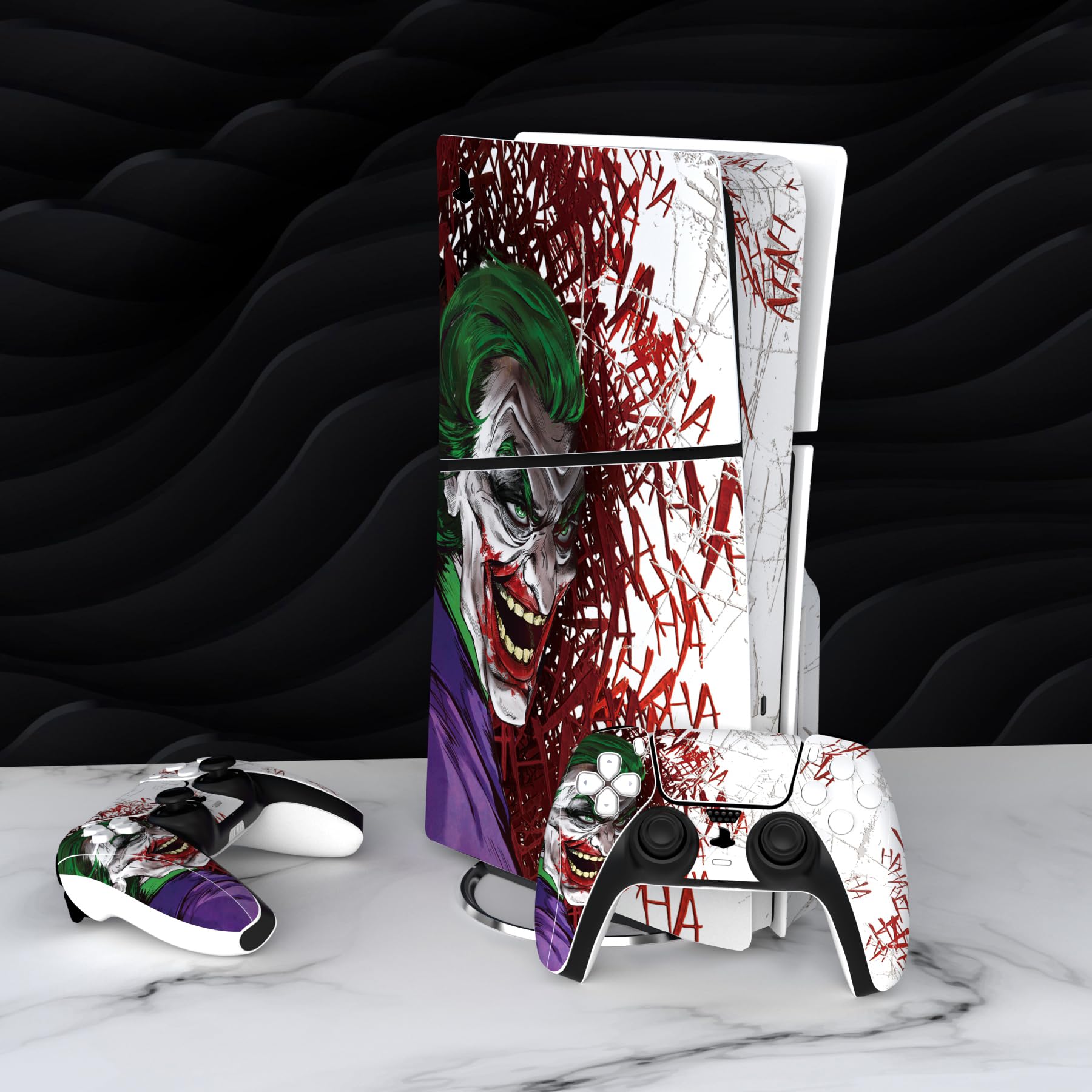 PlayVital PS5 Slim Console Skin Sticker - Vinyl Decal Cover for Controller, Remote, Headset & Charging Base - Durable & Customizable Gaming Accessory - Perfect for Gaming Setups & Personalization