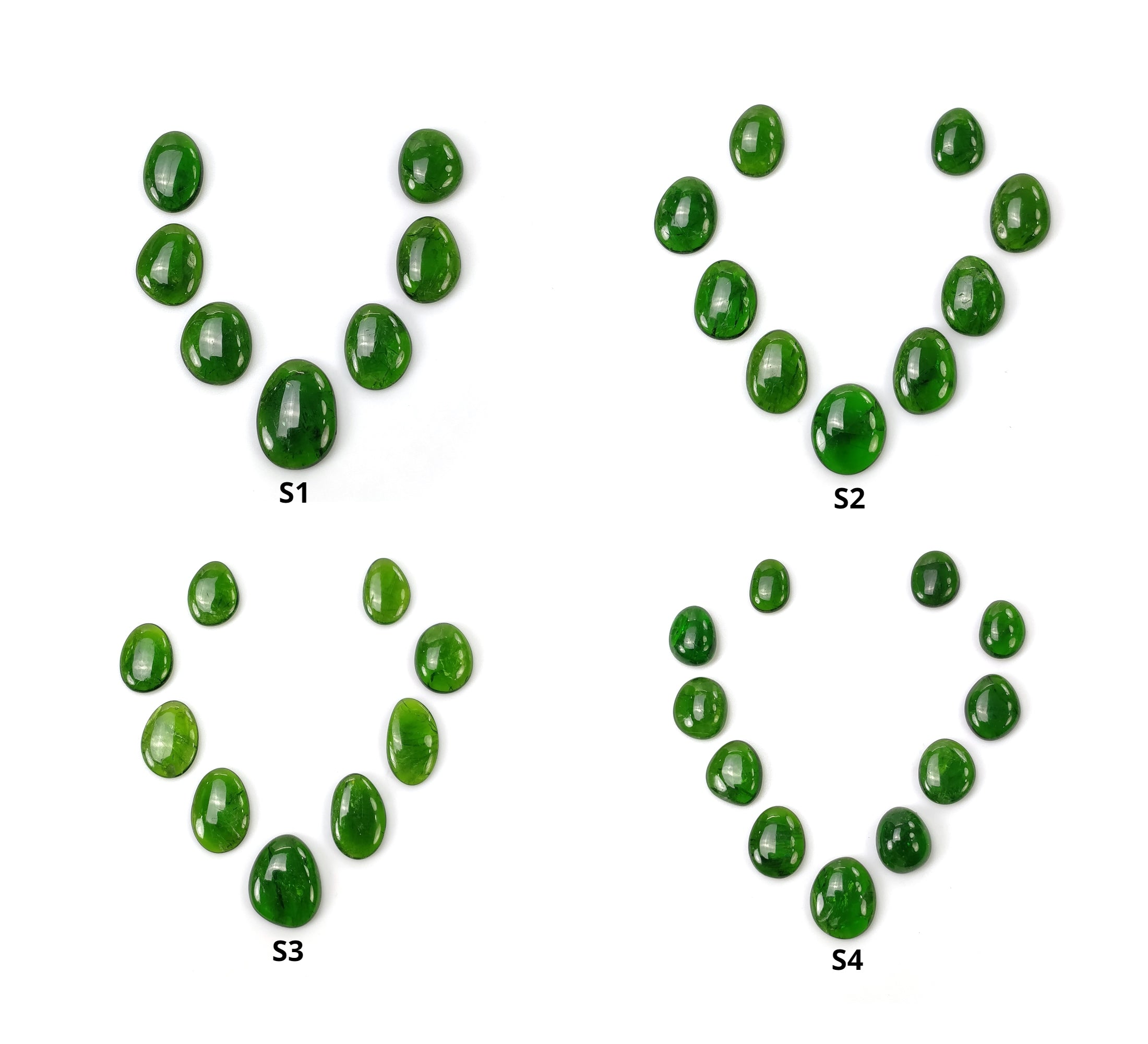 Natural Green Chrome Diopside Gemstone Cabochons - 7pcs, 9pcs, 11pcs Lots in Unique Uneven Shapes | Handmade Jewelry Making, Wire Wrapping, Healing Crystal Collection