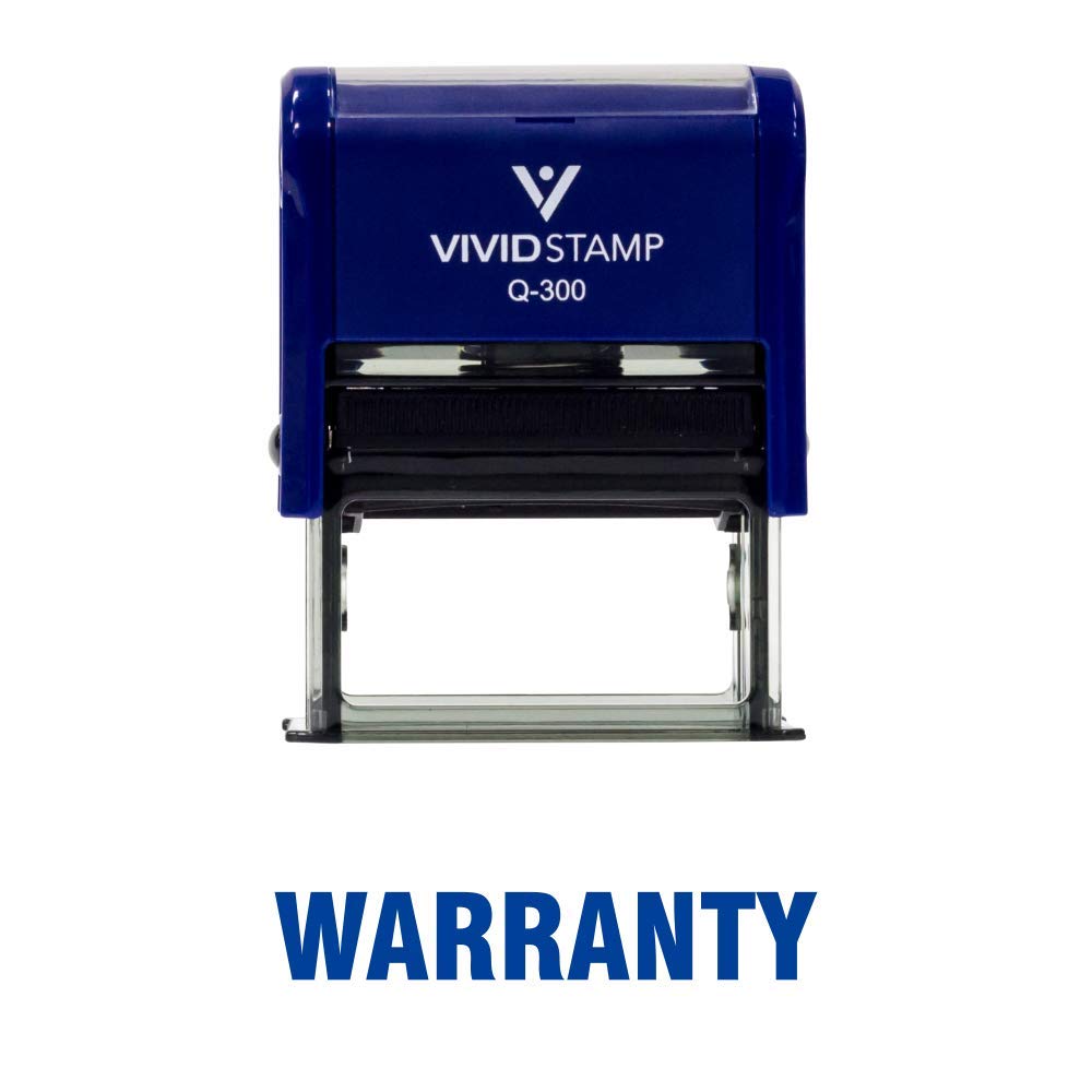 Self Inking Rubber Stamp with Blue Ink - Large Office Warranty Stamp for Documents, Contracts & Certificates | Perfect for Business, Legal & Administrative Use