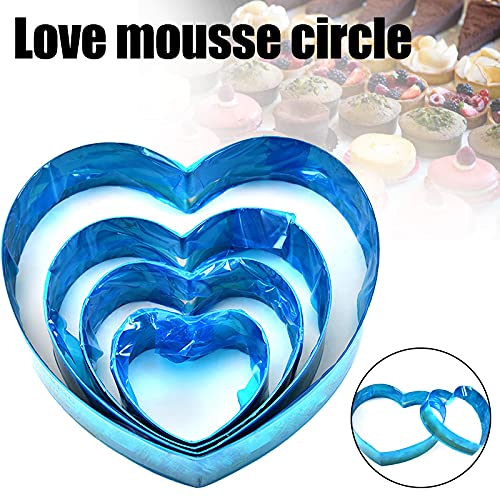 VALINK Stainless Steel Cake & Mousse Rings - Heart Shaped Baking Mold for Cheesecake, Chocolate Mousse, Desserts | Rustproof & Easy Clean | Perfect for Home Baking, Wedding Cakes, Birthday Parties
