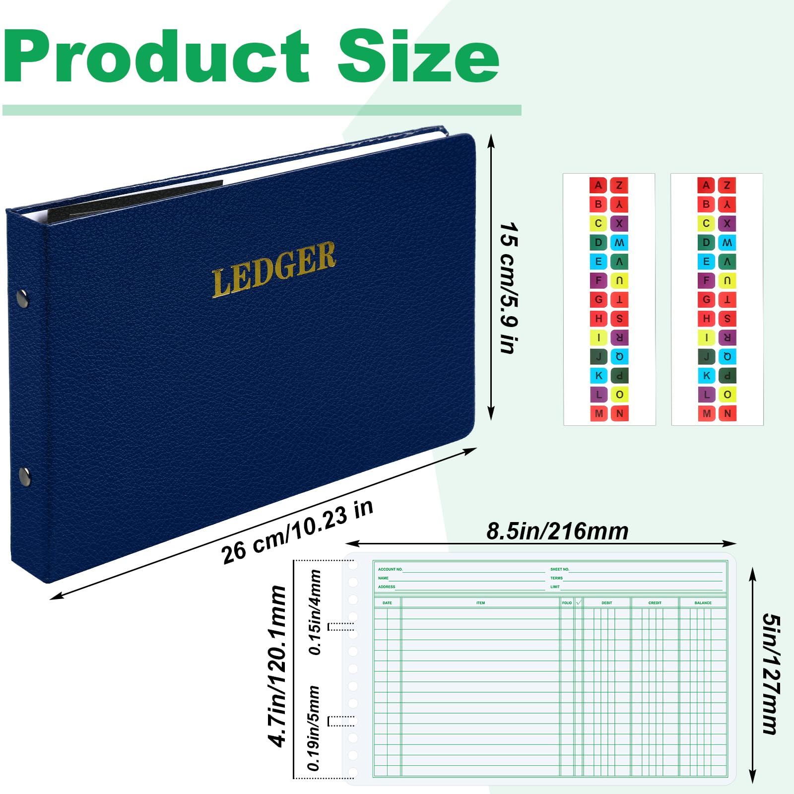 2 Pack Ring Binder Ledger with 400 Sheets 5
