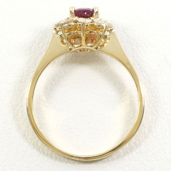 18K Yellow Gold Ruby and Diamond Ring - 0.53ct Natural Ruby with Diamond Accents | Elegant Jewelry for Engagement, Anniversary & Special Occasions