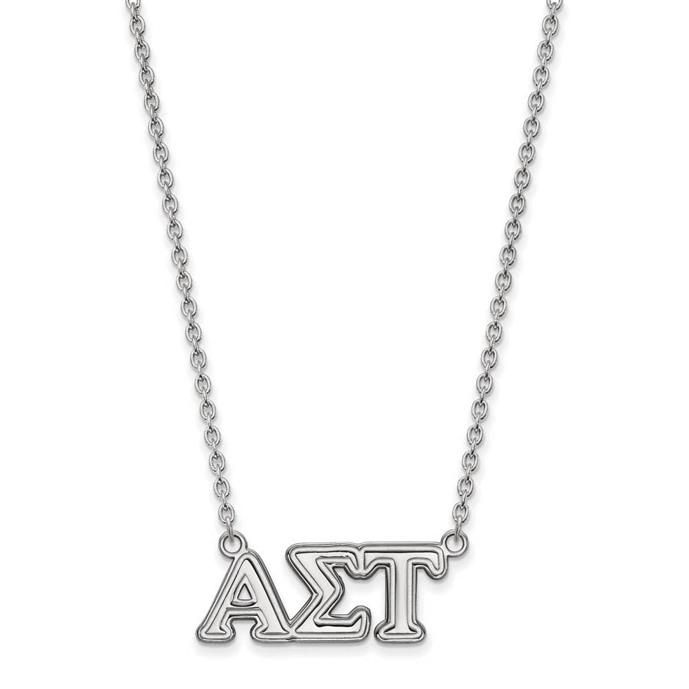 Alpha Sigma Tau Medium Pendant Necklace with 18 Inch Silver Chain - Perfect for Sorority Events, Graduation Gifts & Everyday Jewelry