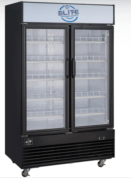 ESM 42R 2 Door Commercial Swing Merchandiser Refrigerator - Perfect for Grocery Stores, Convenience Shops & Restaurant Display Cases