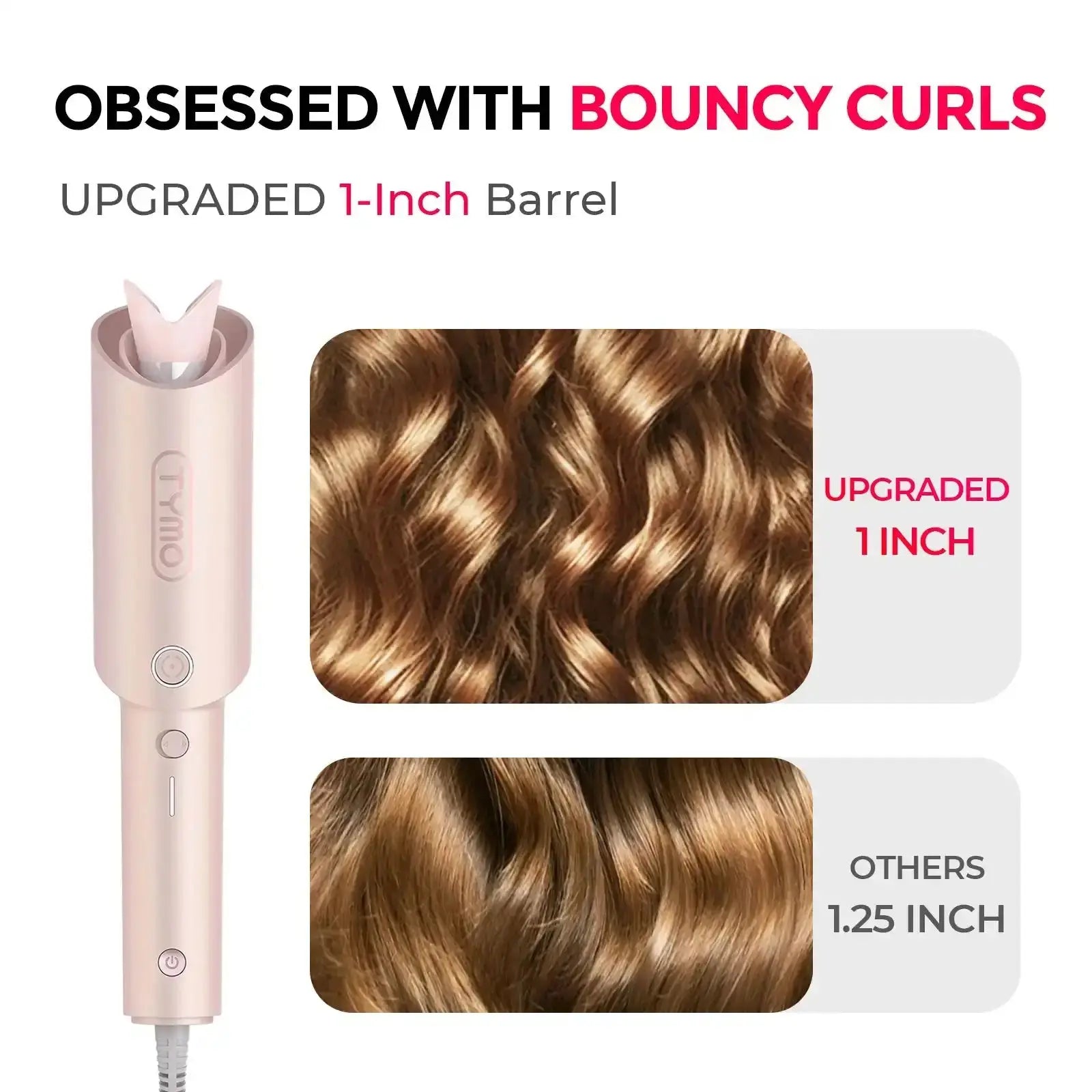 Tymo Curlpro Hair Styler - Professional Curling Iron for Perfect Beach Waves & Curls | Salon-Quality Styling Tool for Home Use | Great for Parties, Weddings & Everyday Hairstyles