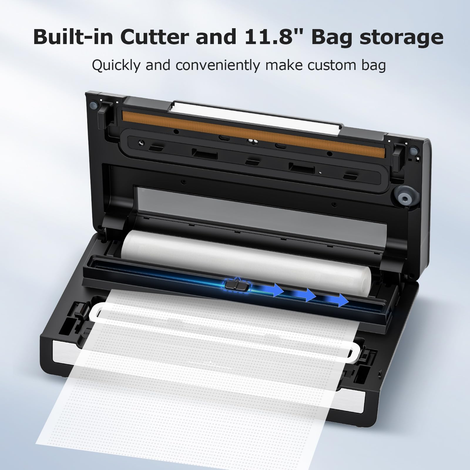 FRESKO Smart Vacuum Sealer Pro - Automatic Food Sealer Machine for Freshness Preservation | Dry & Moist Food Detection | Built-in Cutter & Roll Bags | Ideal for Meal Prep, Sous Vide, Freezer Storage & Leftover Saving