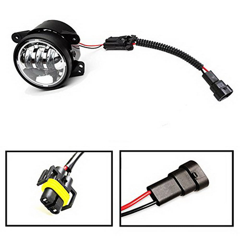 2-Pack LED Fog Light Conversion Wiring Harness Adapter for 2007-2009 Jeep Wrangler JK - Waterproof Connector Plug & Play Installation (Perfect for Off-Roading & Night Driving)