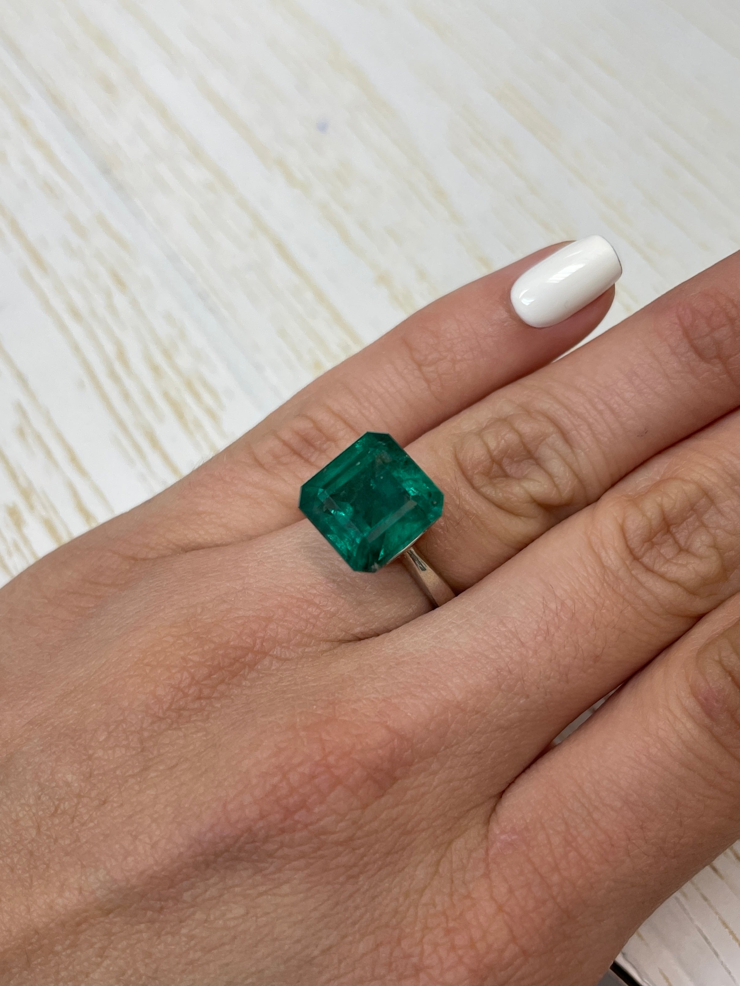 10.01 Carat Vivid Dark Green Natural Zambian Emerald - Asscher Cut Loose Gemstone for Jewelry Making, Engagement Rings & Collector's Pieces
