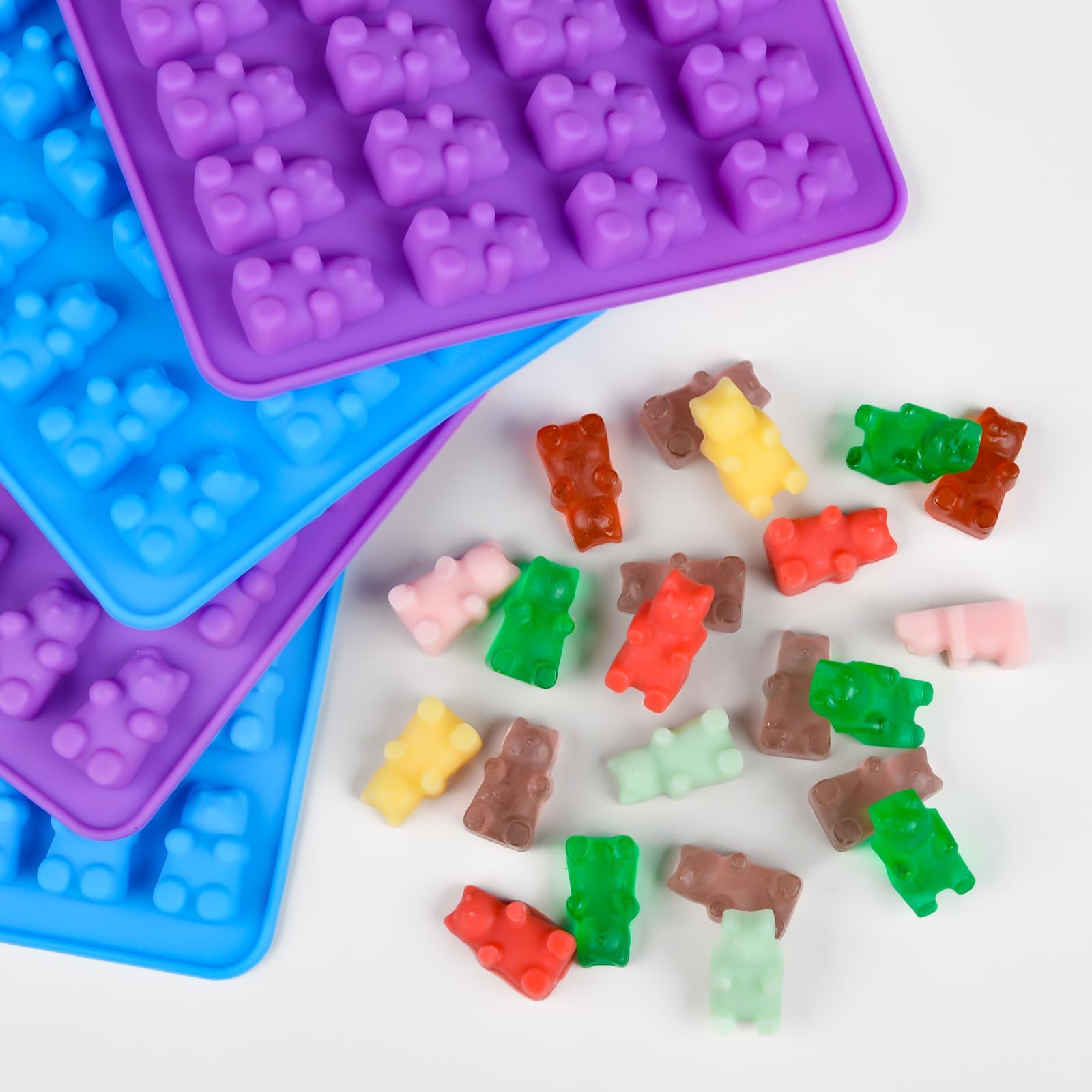 Premium Silicone Gummy Bear Molds (2ml) - Food Grade Candy Making Kit with 2 Droppers for DIY Gummies, Jello, Chocolate & Homemade Treats - Perfect for Birthday Parties, Baking Decorations & Kids Snacks