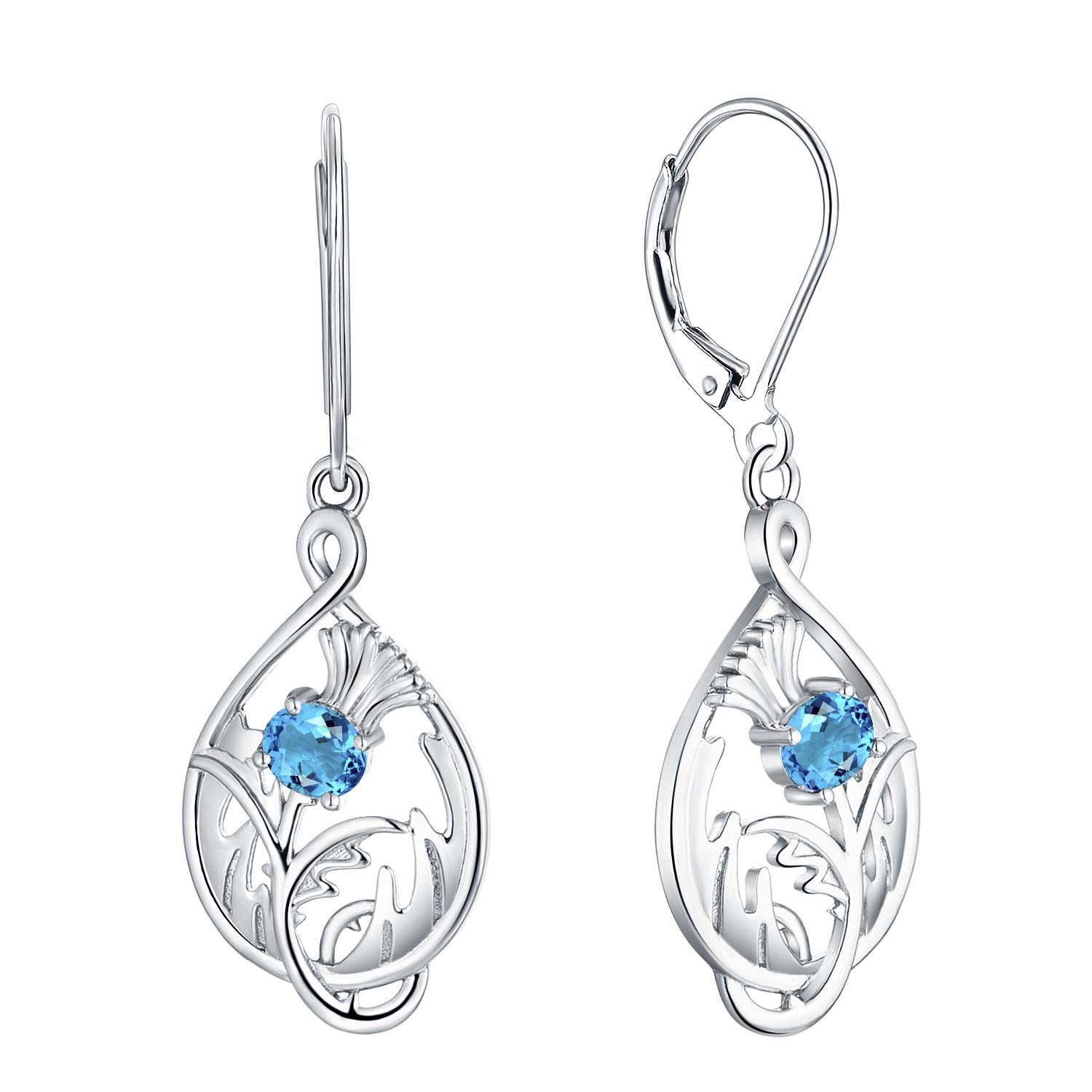 Scottish Thistle Earrings 925 Sterling Silver - Outlander Jewelry for Women, Perfect for Gifts & Special Occasions