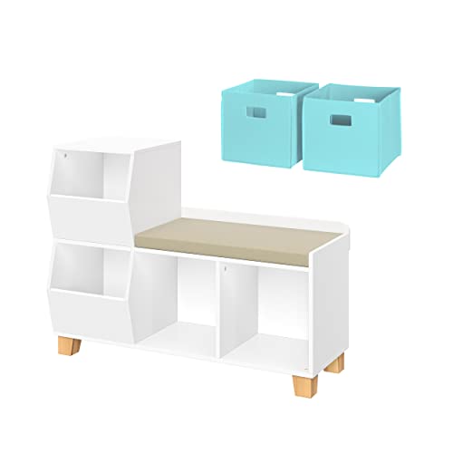White With 2 Aqua Bins