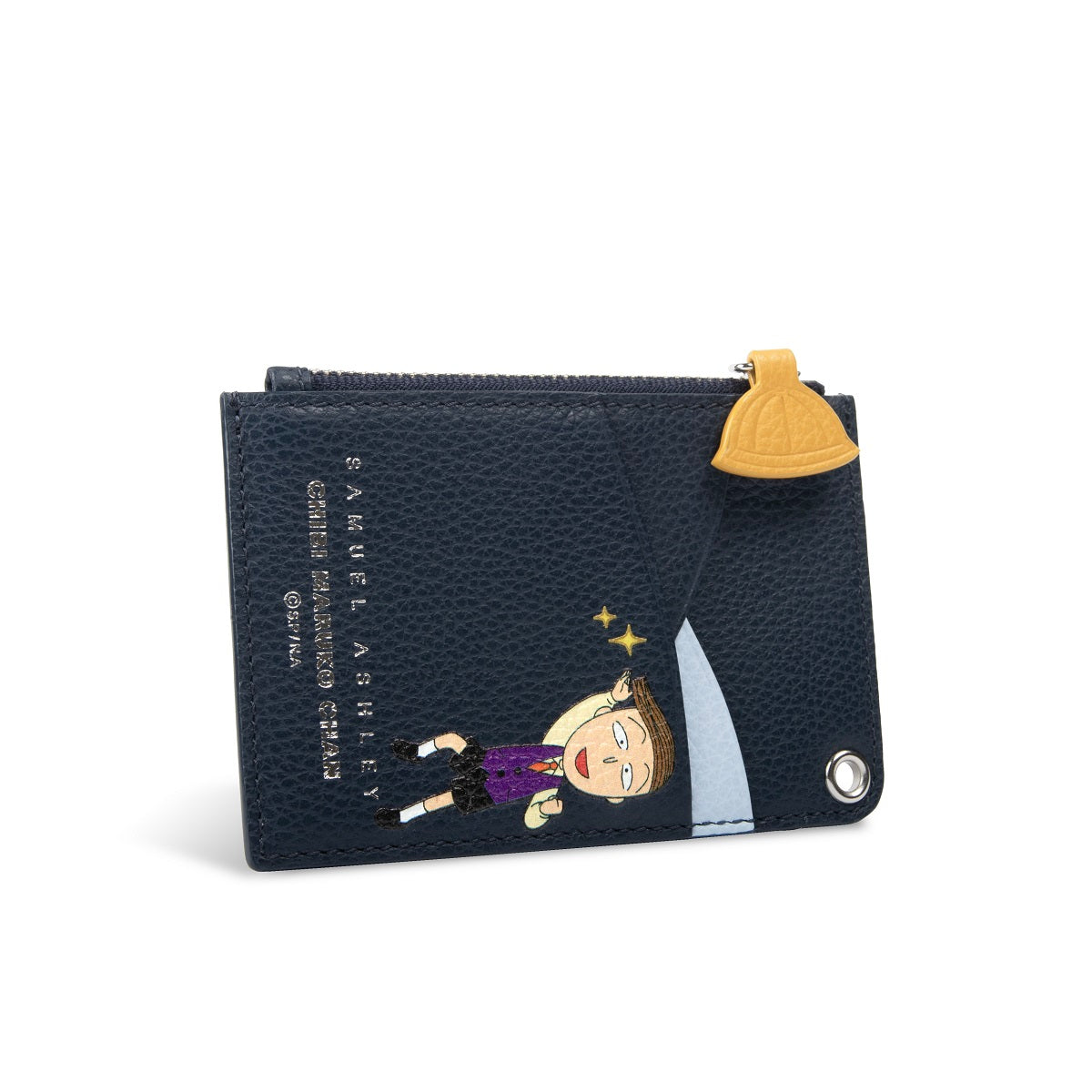 Samuel Ashley x Chibi Maruko Chan Genuine Leather ID Badge Holder - Cute Anime Style for Work, School, Convention & Cosplay Accessories