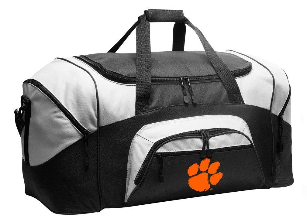 Official Clemson Tigers Large Duffle Bag - Clemson University Travel Suitcase for Sports & Gym (Black) - Perfect for College Students, Weekend Trips & Athletic Gear Storage