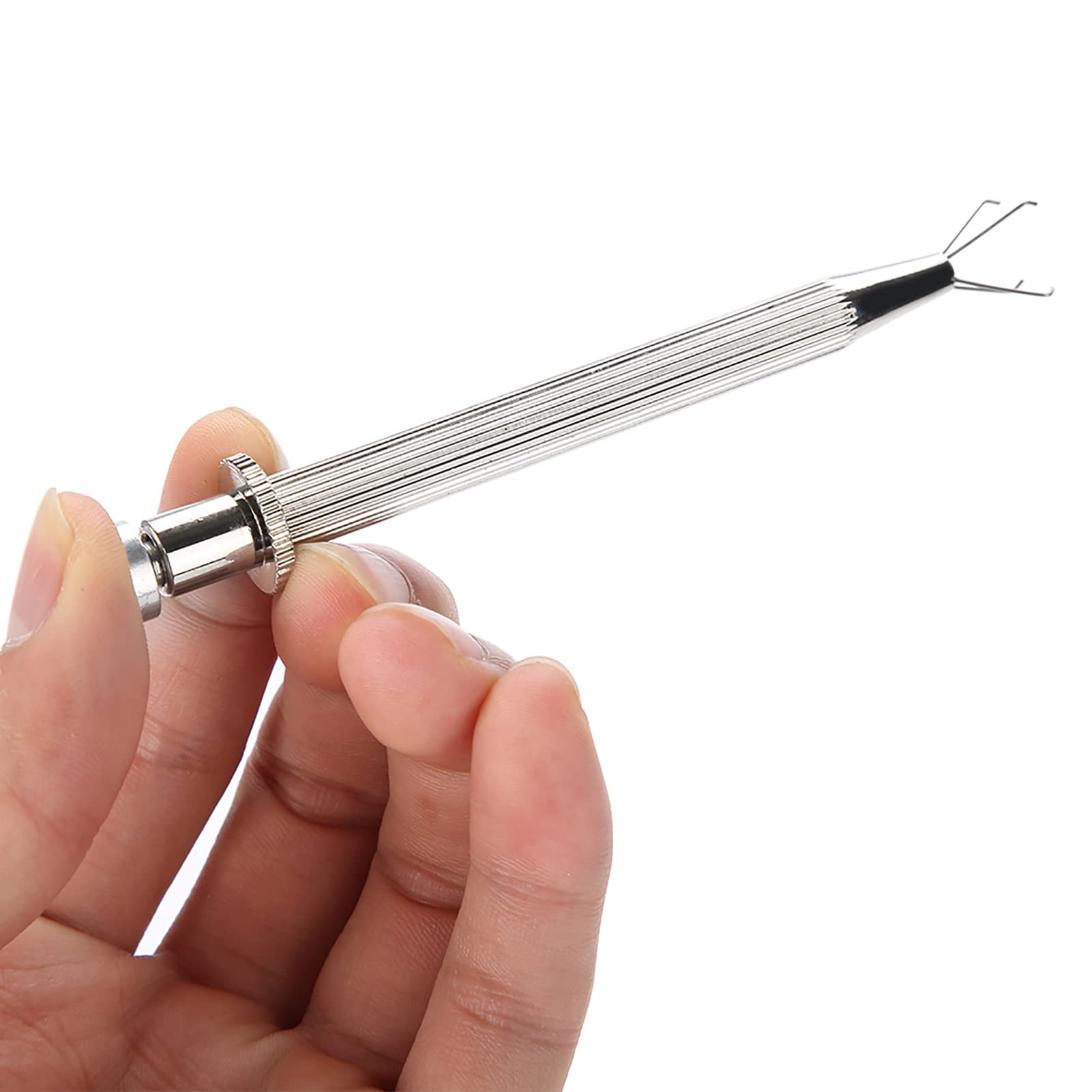 4 Prongs Diamond Grabber Tool - Stainless Steel Piercing Ball Grabber with Prong Tweezer Catcher - Jewelry Beads & Gem Pick Up Tool for Small Parts - Perfect for Jewelry Making, Watch Repair and Crafting