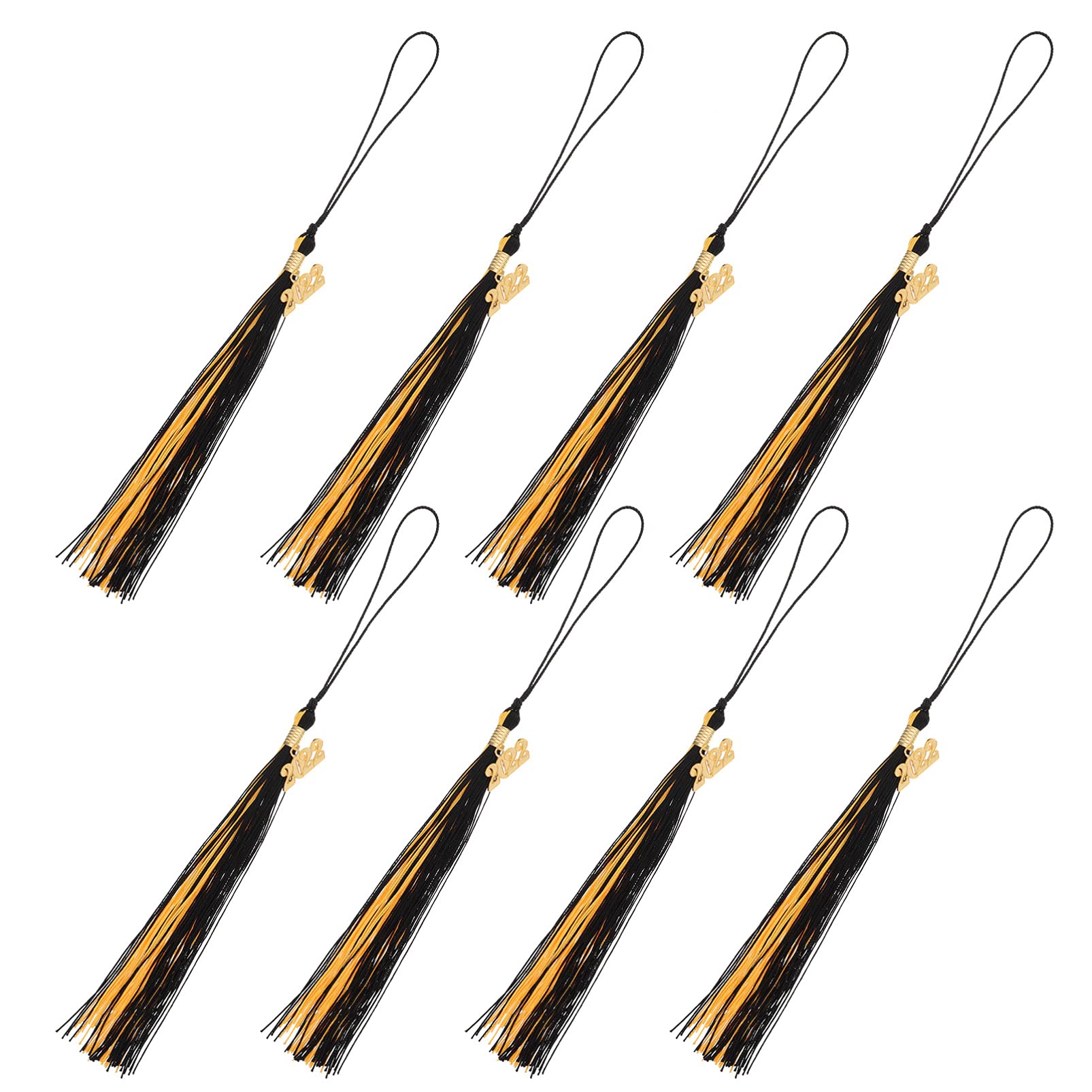 Handmade Blue Doctoral Hat Tassel Set - 8 Pack Graduation Cap Tassels for PhD, Master & Bachelor Ceremonies | Perfect for Graduation Parties, DIY Decor & Academic Gifts | Elegant White & Blue Commencement Accessories