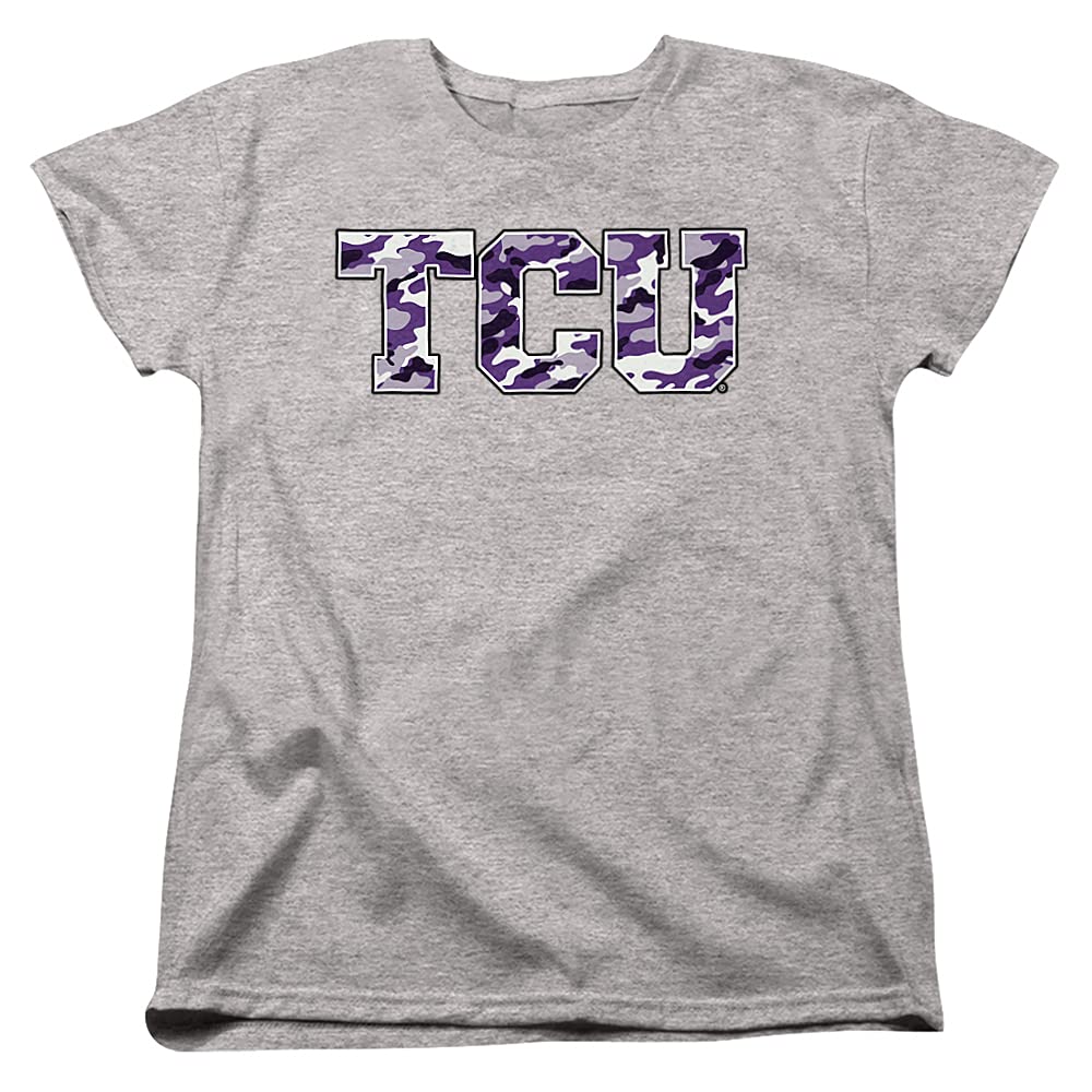 Texas Christian University Official Camo Women's T-Shirt | TCU Camouflage Graphic Tee for Women | Perfect for Game Day, College Spirit & Casual Wear