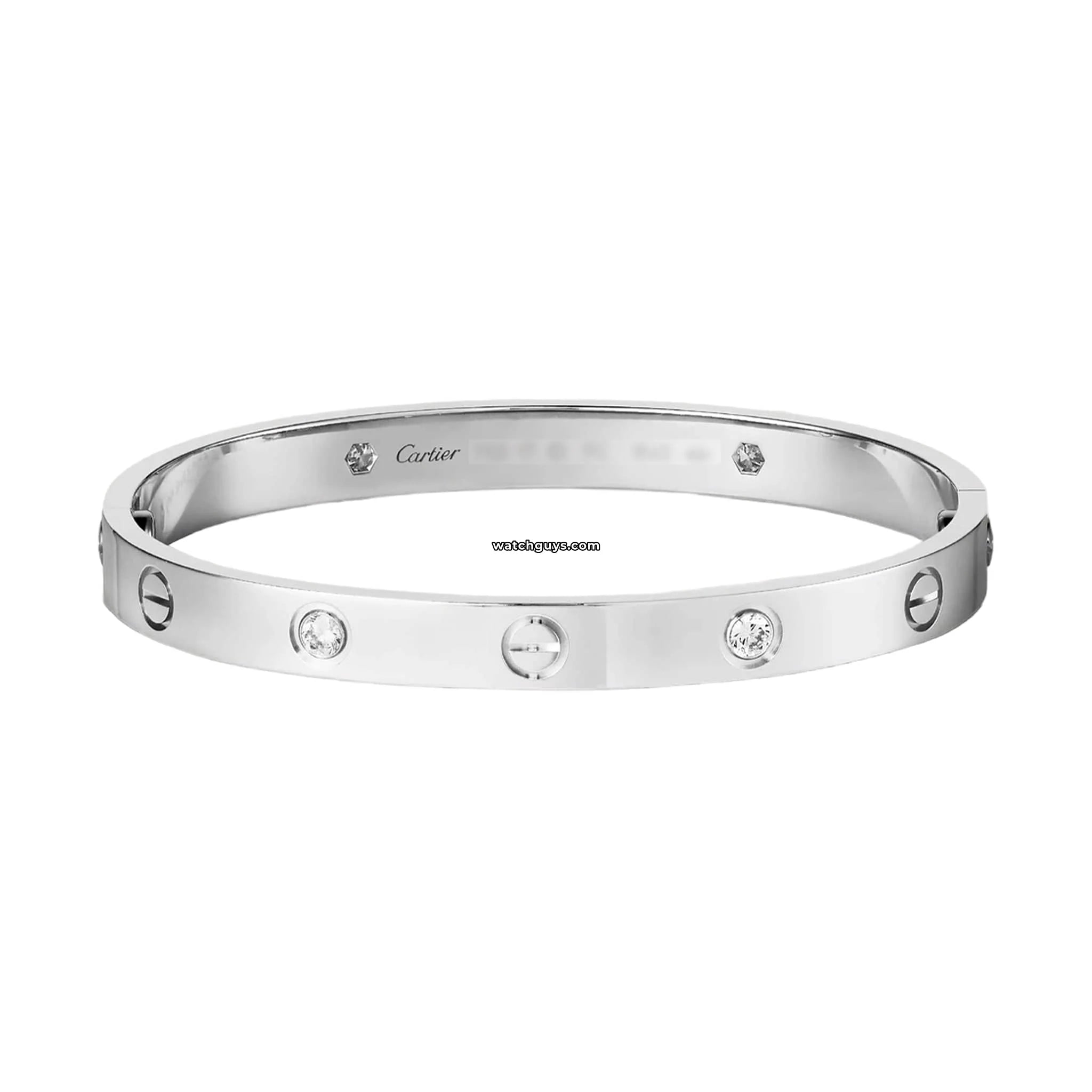 Cartier Love Bracelet with 4 Diamonds - 18K White Gold Luxury Jewelry for Women - Perfect for Anniversaries, Weddings & Special Occasions