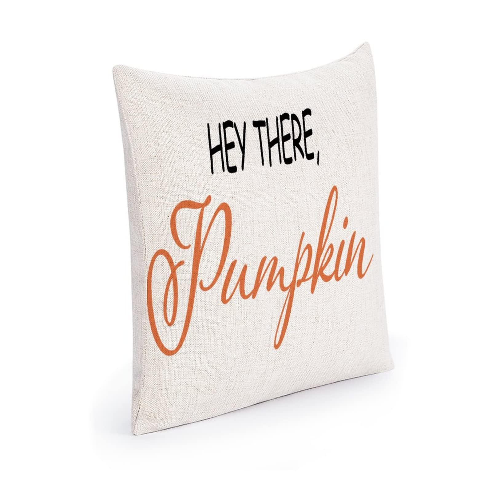 Premium 18x18 Inch Linen Pumpkin Pillow Covers - Decorative Square Throw Pillow Cases for Sofa, Couch & Bed - Fall Home Decor for Living Room, Bedroom & Dorm