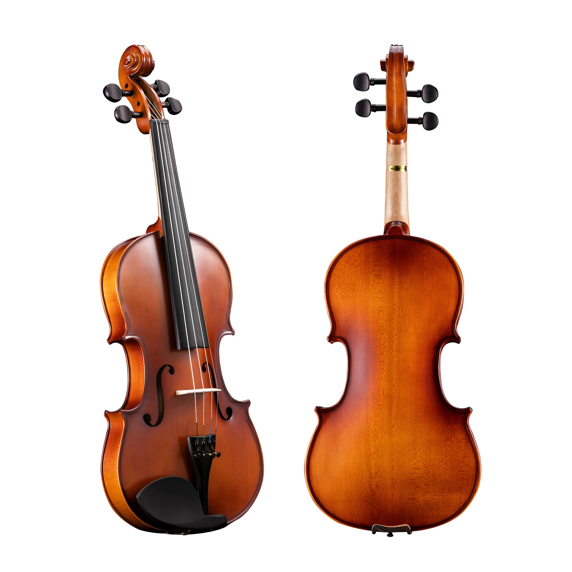 **ADM 4/4 Full Size Acoustic Violin Set for Kids & Beginners – Solid Wood Ebony Violin with Hard Case, Rosin, Shoulder Rest, Bow, Music Stand, Strings – Perfect for Teens, Students & Music Practice at Home or School**