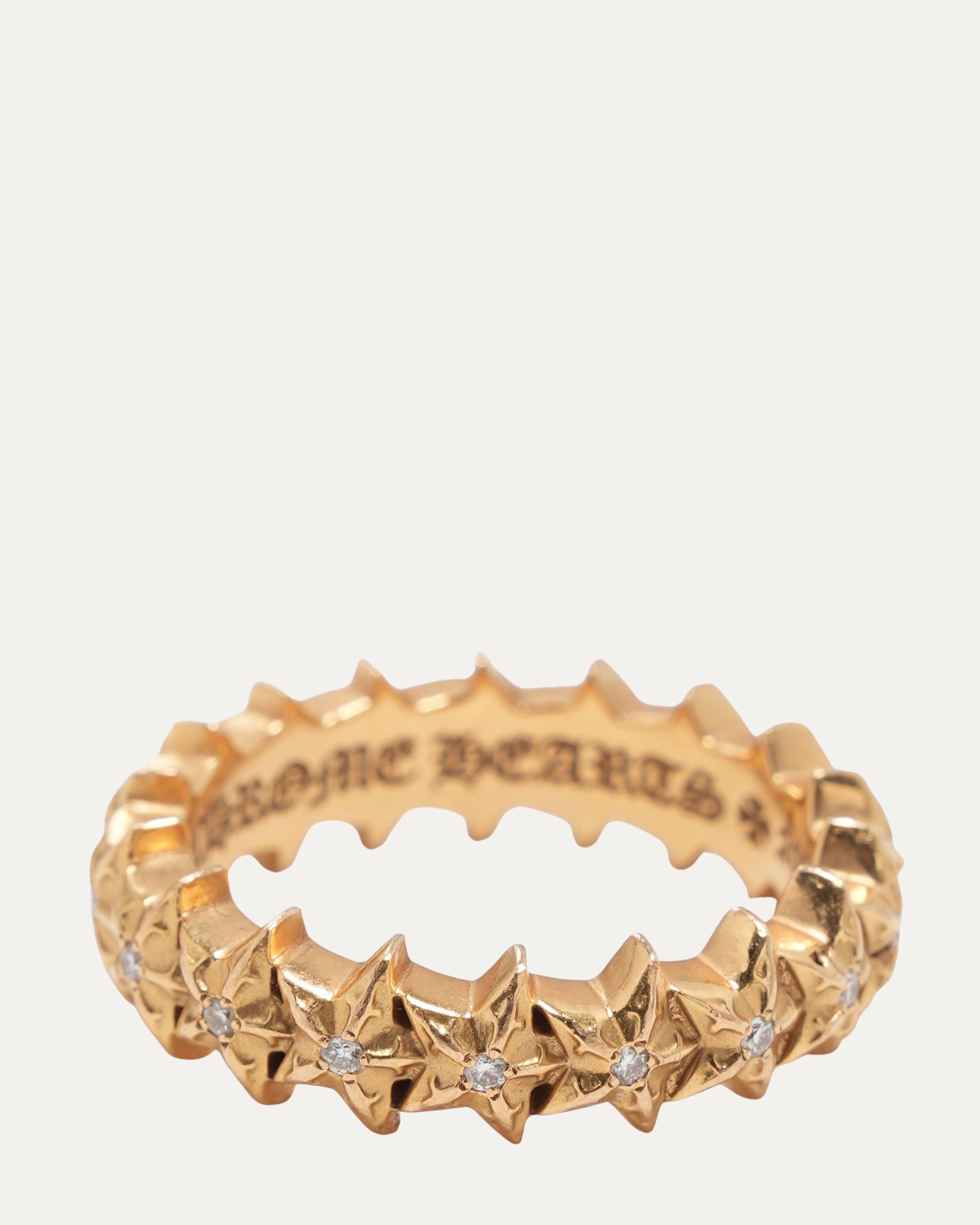 22K Gold Diamond Star Band Ring for Women - Elegant Stackable Jewelry for Everyday Wear, Gifts & Special Occasions