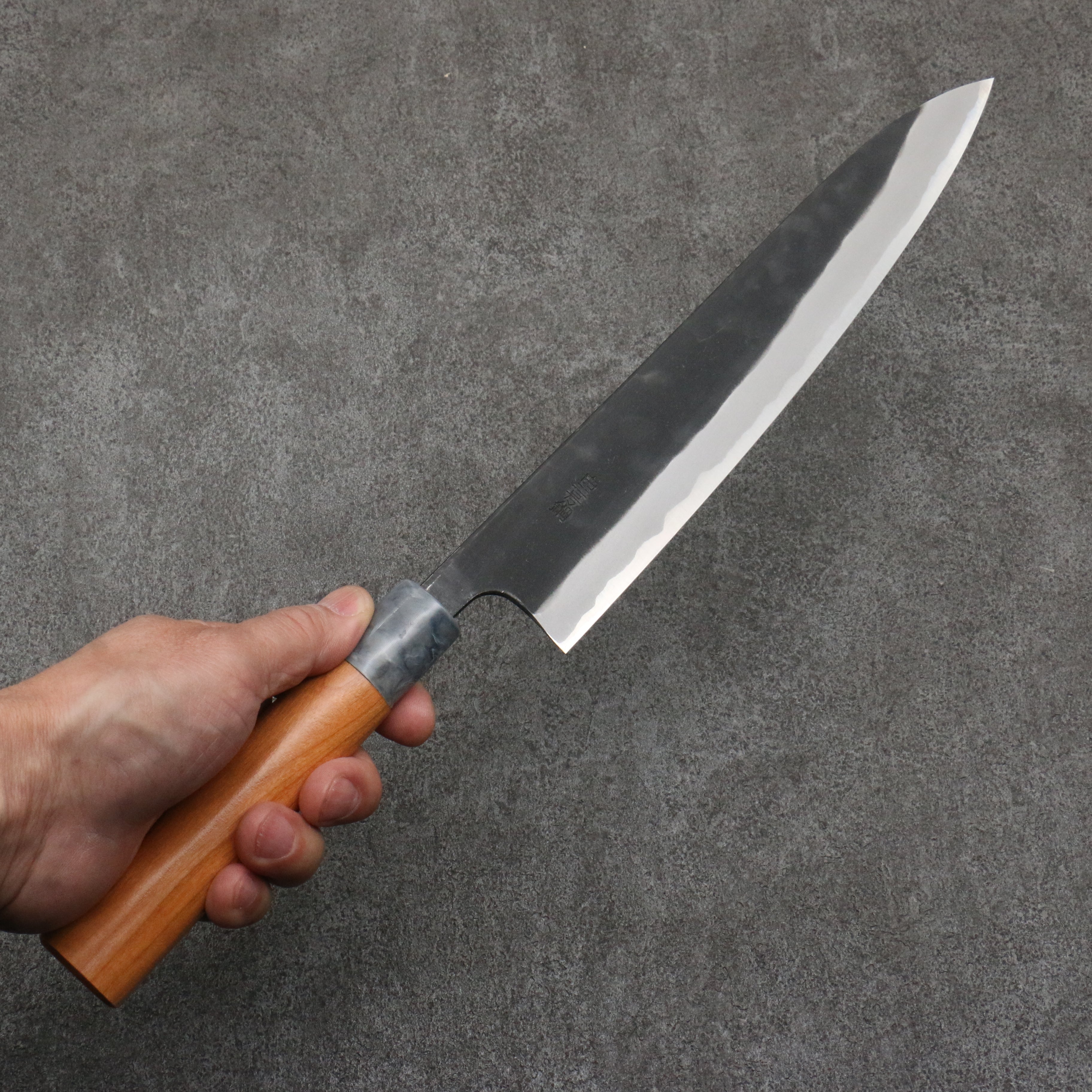 Premium Nao Yamamoto White Steel No.2 Kurouchi Sujihiki Knife 240mm - Japanese Cherry Wood Handle - Perfect for Slicing Sashimi, Roasts & Delicate Proteins