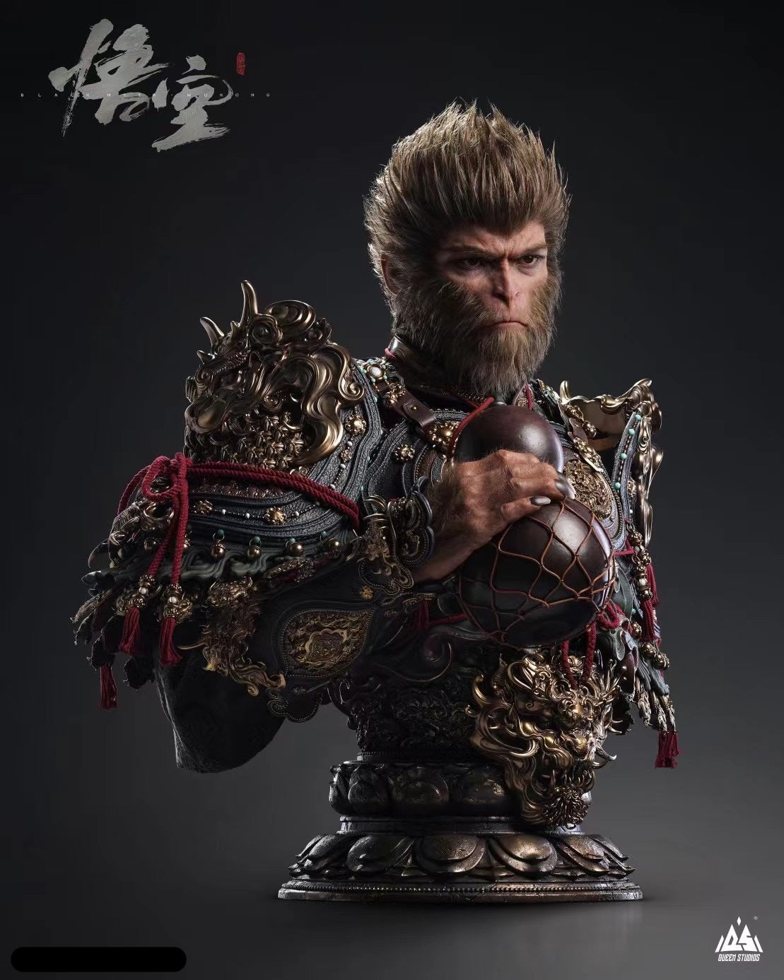 Official Licensed Black Myth Wukong 1:1 Scale Bust Statue - Premium Collectible for Gaming Fans & Home Decor | Perfect for Display in Game Rooms, Offices, and Collections