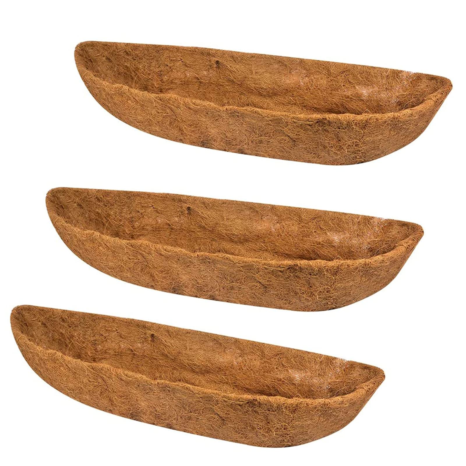 3-Pack Coco Liner for Hanging Baskets - 24 Inch Coconut Husk Planter Liner, Wall Basket Pad for Plants - Durable & Natural Garden Planting Accessories - Perfect for Indoor/Outdoor Decor & Vertical Gardens