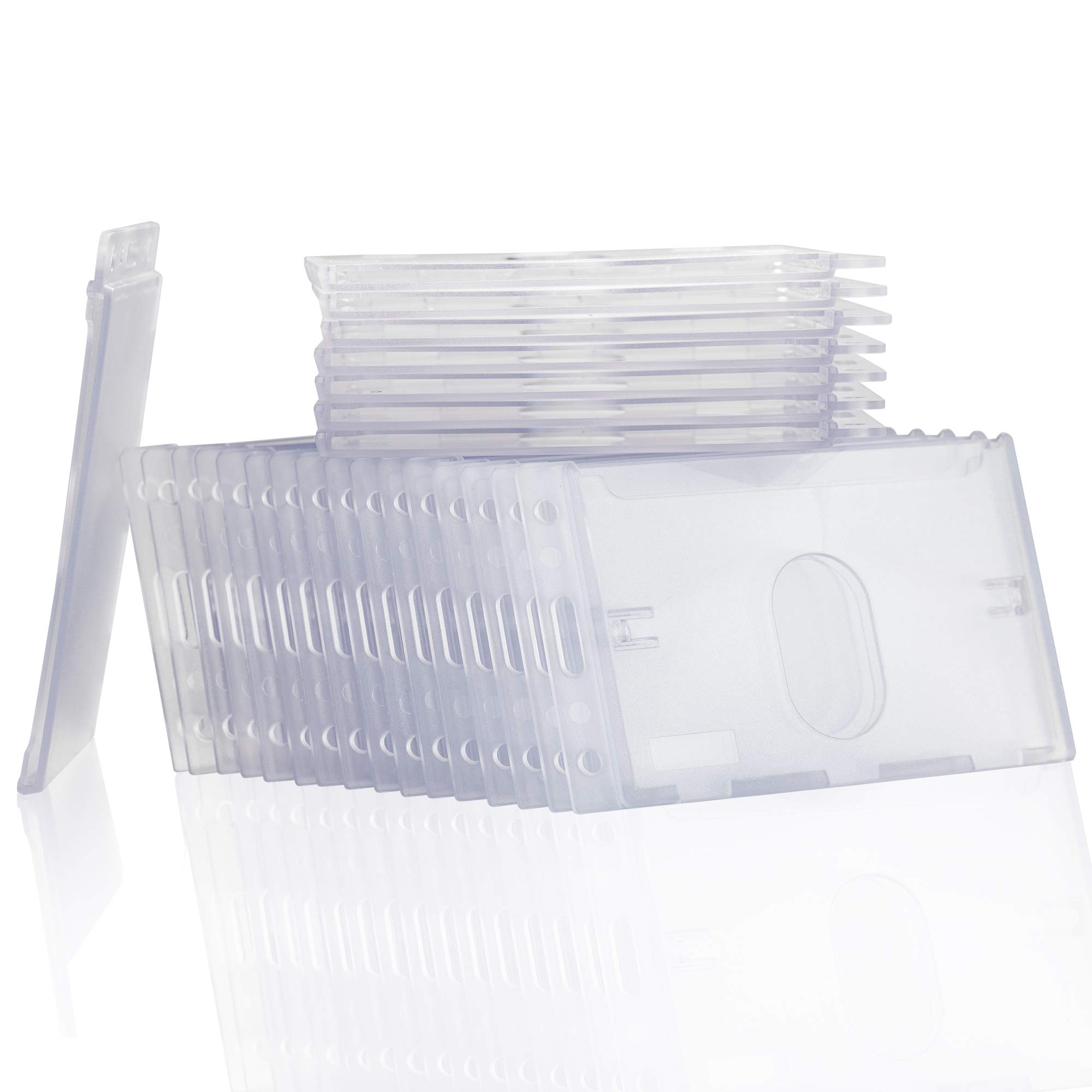 50 Pack Vertical ID Badge Holders - Secure RFID Credit Card Holder with Durable Materials, No Wear & Tear - Perfect for Offices, Schools, Events & Conventions