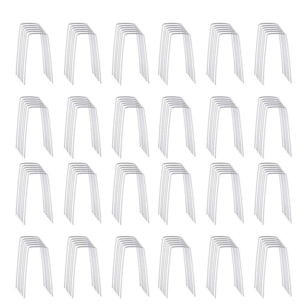 Yardwe 50pcs Galvanized U-Shape Garden Landscape Staples - 2.5 x 40 x 100mm Heavy Duty Ground Nails for Lawn, Landscaping & Securing Ground Cover | Perfect for Weed Barrier, Landscape Fabric & Outdoor Projects