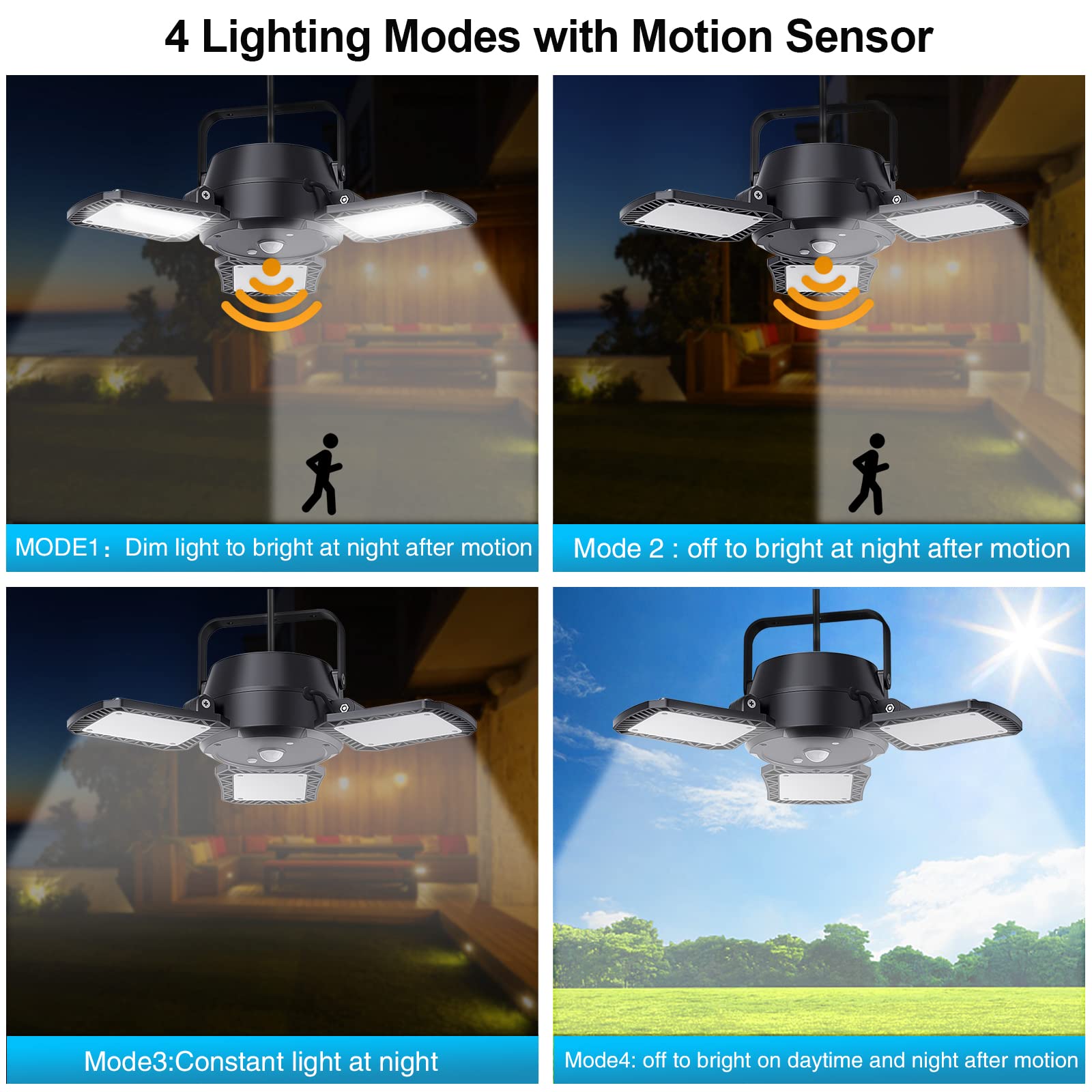 Solar Powered Outdoor Lights with Remote & Motion Sensor - Waterproof LED Solar Security Lights for Home, Yard, Garage, Barn, Patio (120° Wide Angle, Black) - Perfect for Nighttime Safety & Energy-Efficient Outdoor Lighting