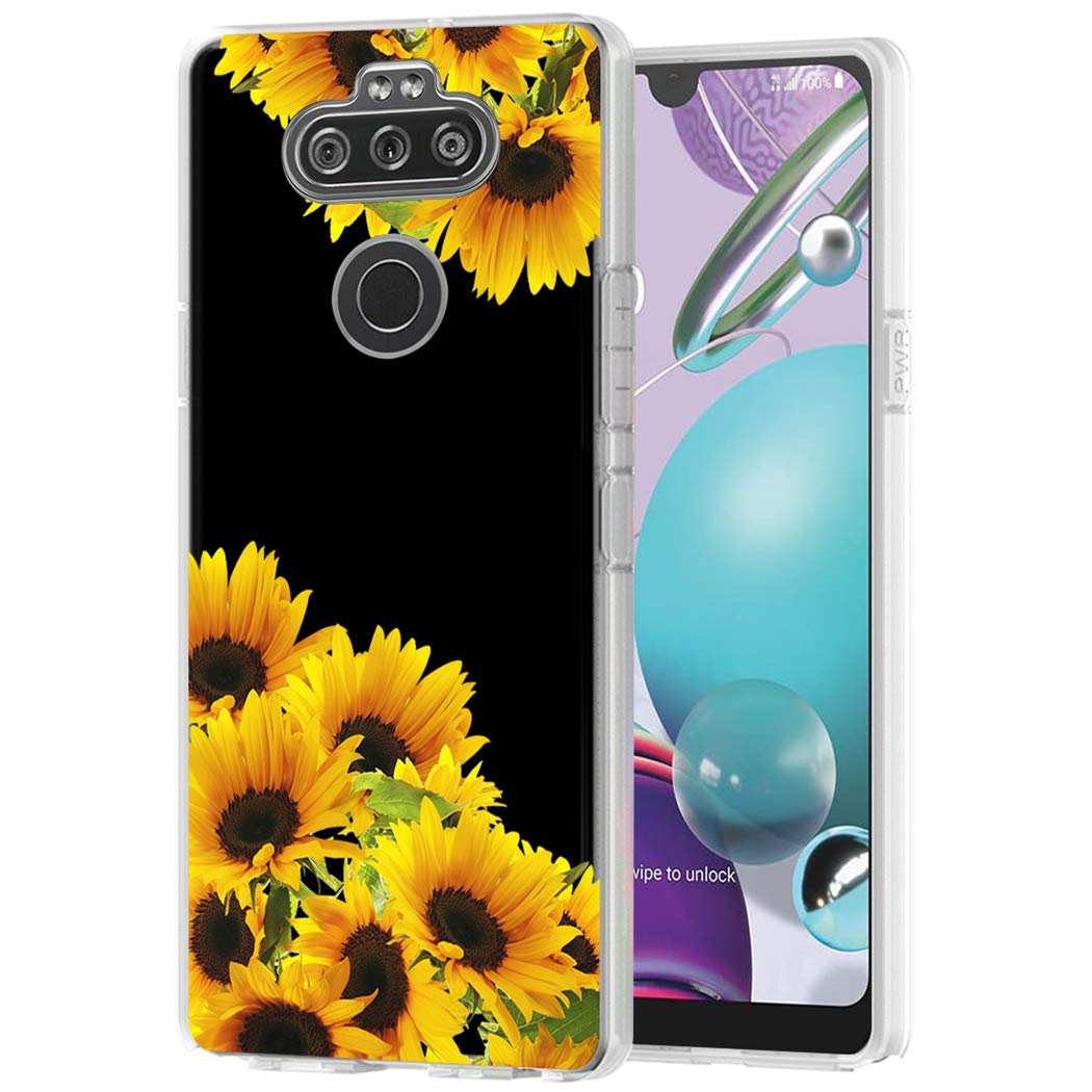 Cute Clear Slim Shockproof TPU Phone Case for LG Aristo 5 Plus/K31/Risio 4/Phoenix 5/Fortune 3 - Sunflower Pattern Protective Cover for Women & Girls | Perfect for Everyday Use, School & Work Protection