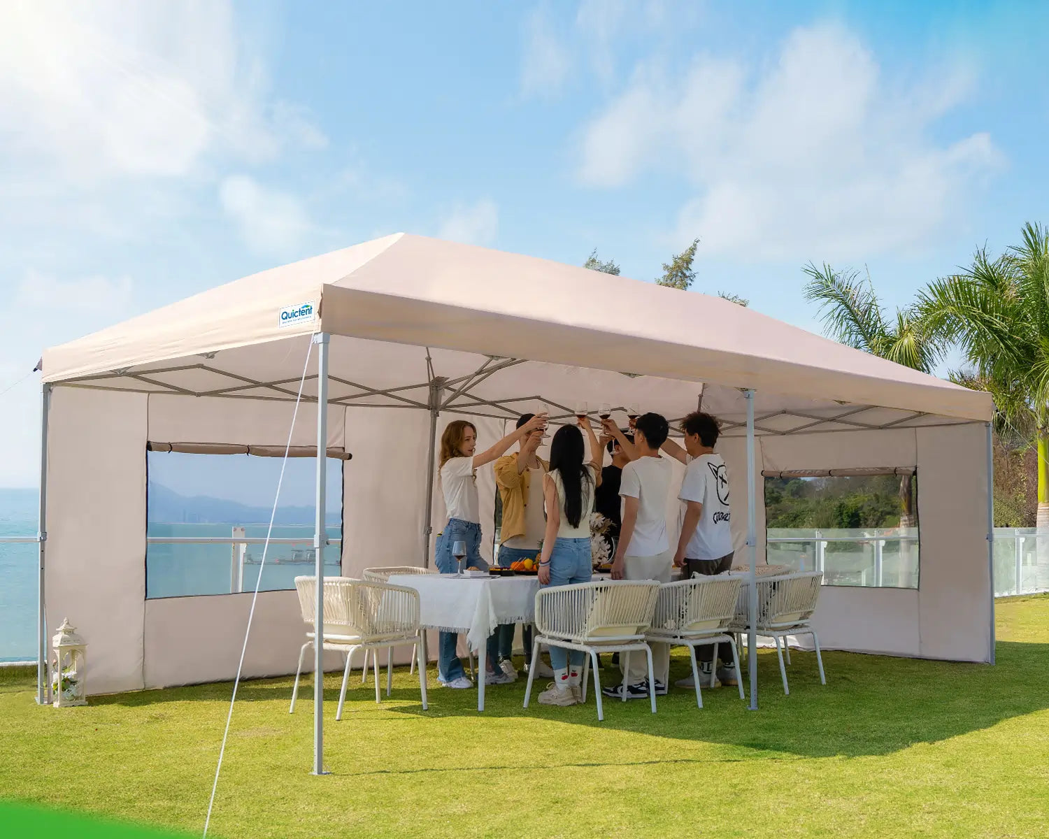 10' x 20' Pop Up Canopy Tent with Removable Side Walls - Waterproof Outdoor Shelter for Parties, Camping & Beach Events