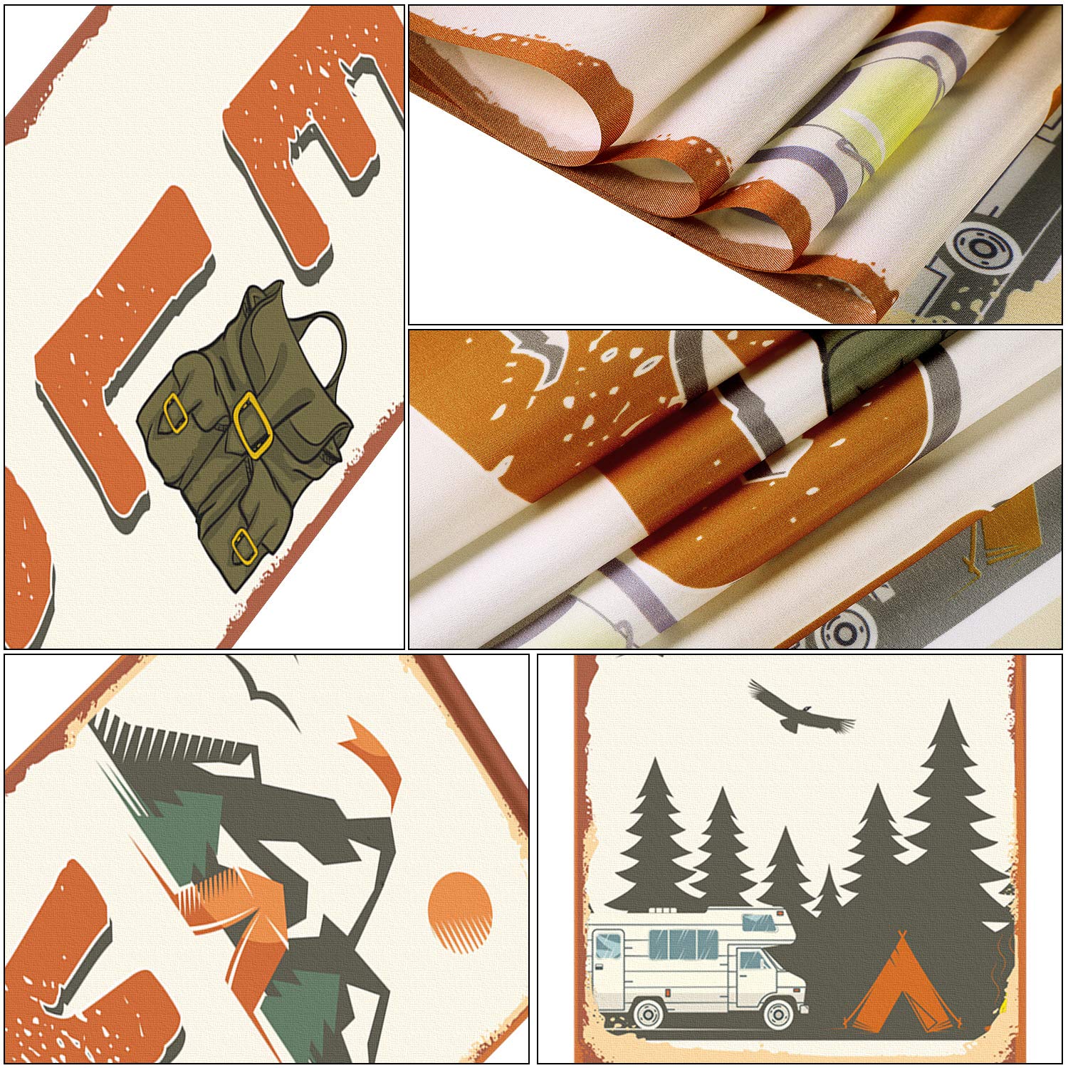 2 Pack Camping Party Banner Decorations - Welcome Porch Sign for Camping Themed Birthday, Baby Shower & Outdoor Events - Perfect for Backyard Parties, RV Camping & Glamping Decor