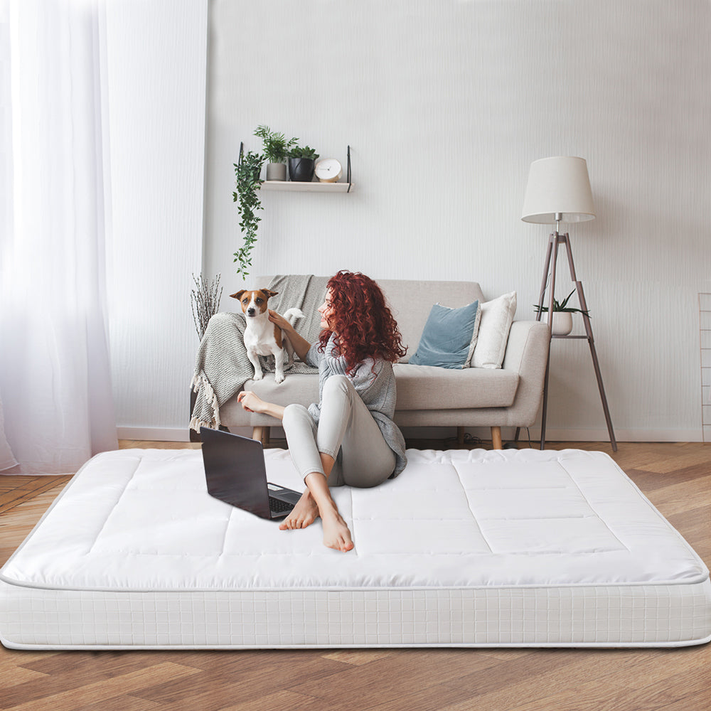 MAXYOYO 8-Inch Thick Japanese Futon Mattress - Super Soft Square Quilted Floor Bed for Guest Room, Dorm & Small Spaces - White