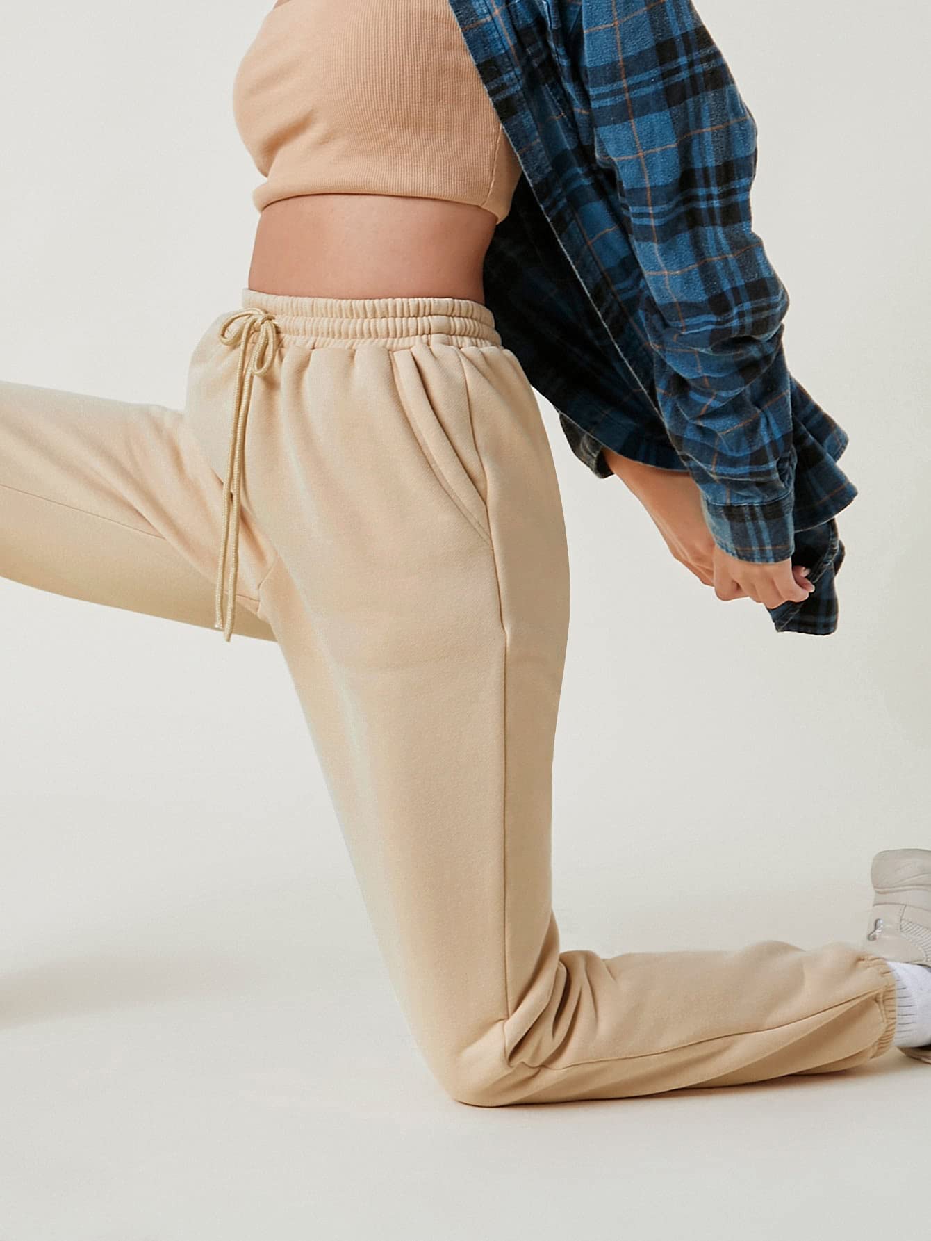 Stylish Women's Drawstring Waist Sweatpants - Comfortable Casual Jogger Pants with Pockets for Lounge, Workout & Everyday Wear