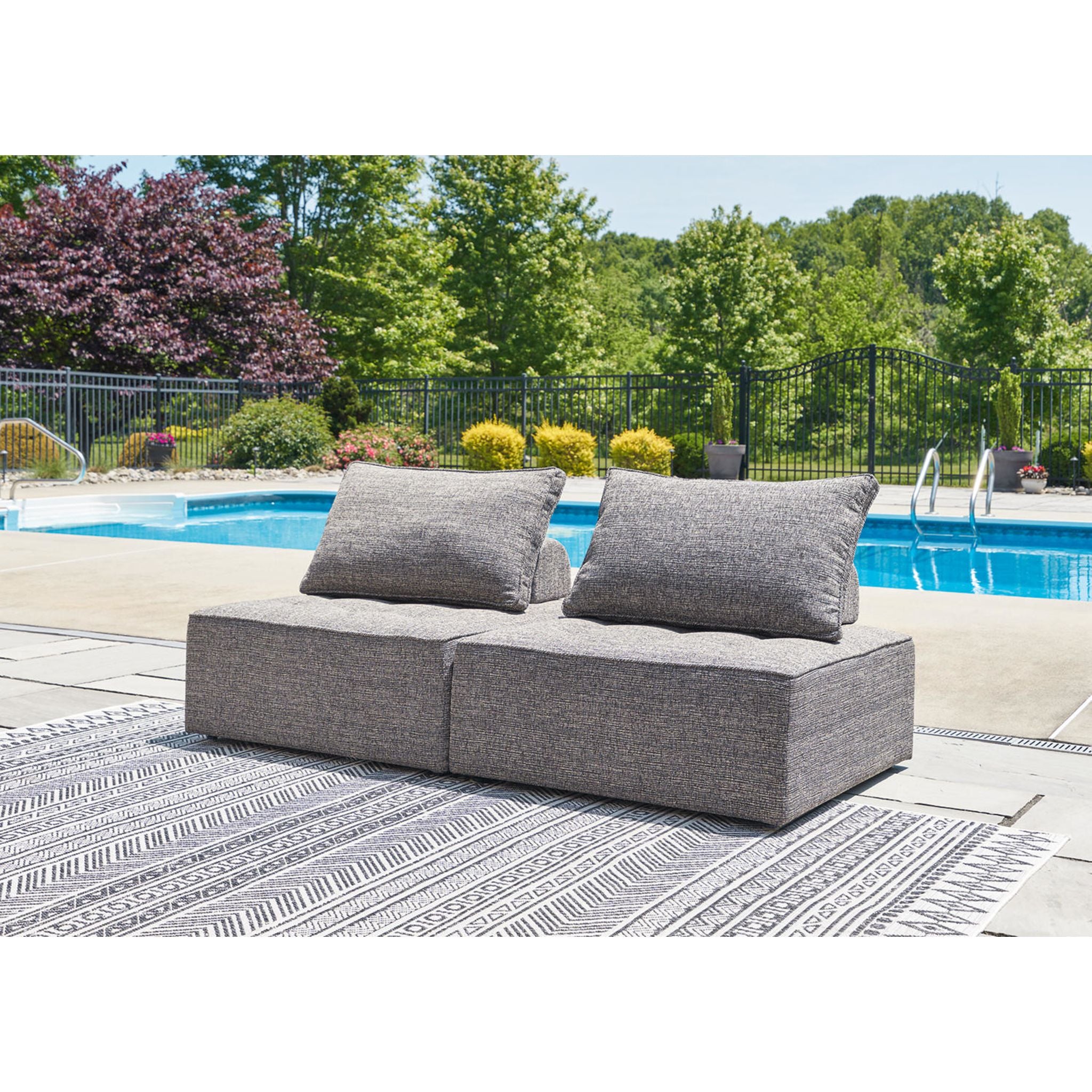BreeZee 2-Piece Outdoor Modular Sectional Sofa Set - Water-Resistant Brown Patio Furniture for Backyard, Poolside & Garden Relaxation