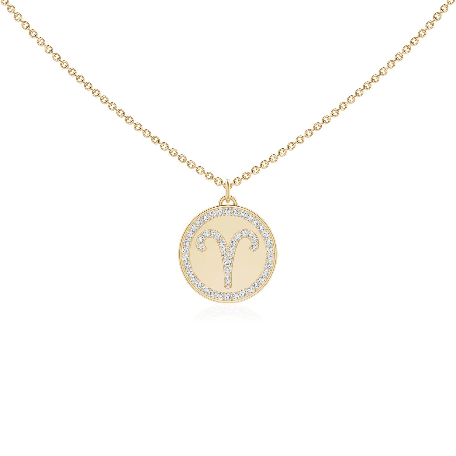 Angara 14K Solid Gold/Sterling Silver April Birthstone Diamond Pendant Necklace for Women & Girls | Elegant Jewelry Gift for Birthday, Wedding Anniversary | Perfect for Special Occasions & Everyday Wear