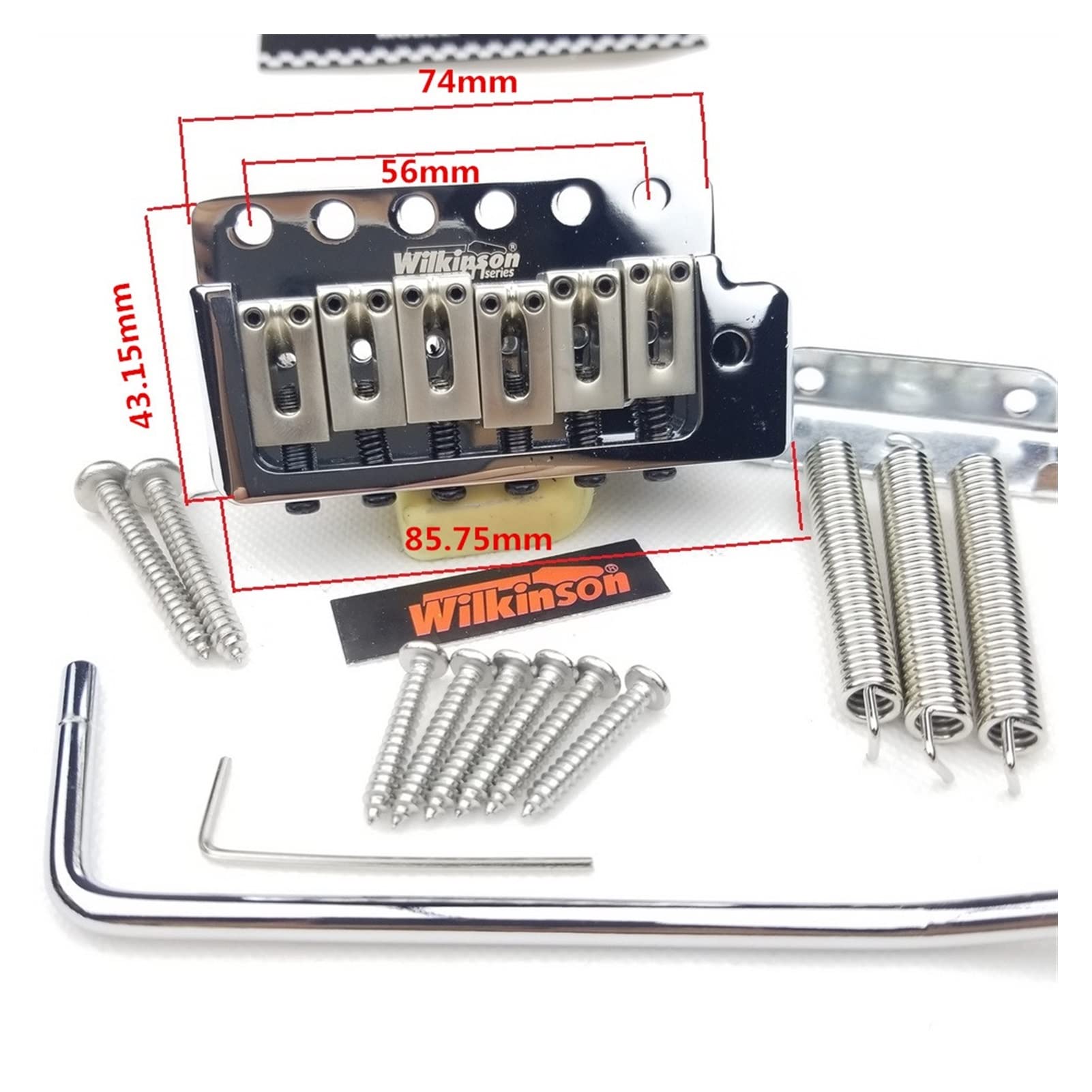 Electric Guitar Fixed Bridge with 6 Screws - Chrome Silver Tremolo System Replacement for ST Guitars | Perfect for DIY Guitar Repair & Upgrades
