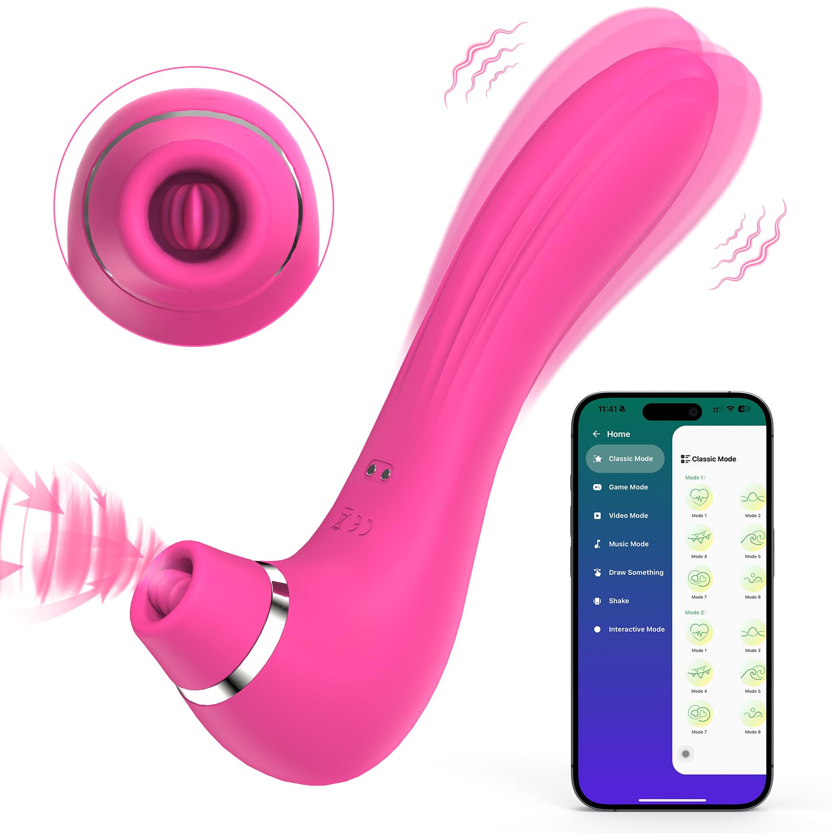 Premium Clitoral Sucking & Licking Vibrator for Women - 4-in-1 G-Spot Stimulator with APP Control, 9 Vibration & 9 Tongue Modes, Nipple & Clit Stimulating Sex Toy - Perfect for Solo Play & Couples Intimacy
