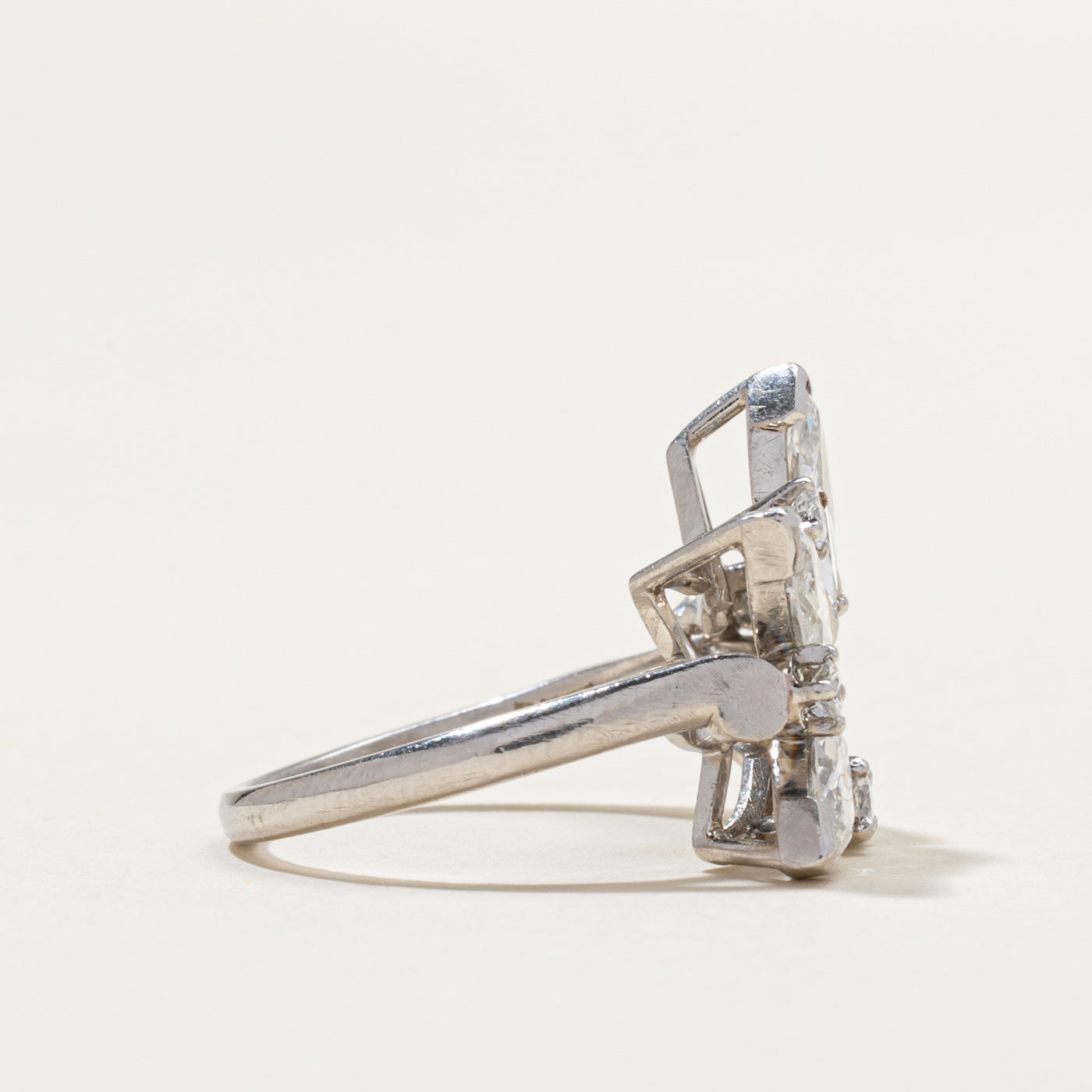Birks Marquise Diamond Cocktail Ring - 1.78 Carat Total Weight (CTW) | Size 6 | Elegant Evening Wear & Special Occasion Jewelry
