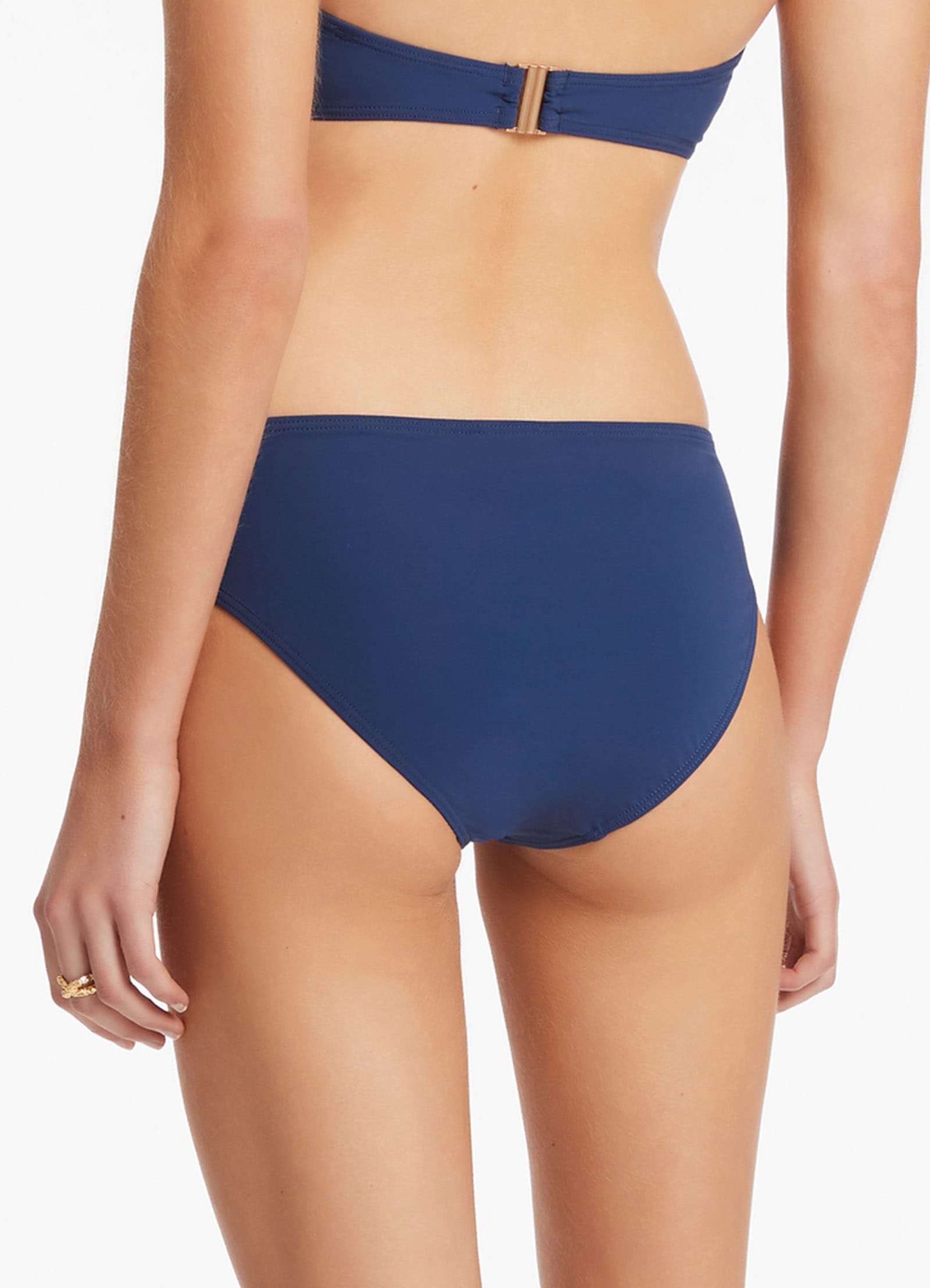 Jetset U Trim Mid Pant in Pacific Blue - Stylish Women's High Waist Pants for Work, Travel & Casual Wear