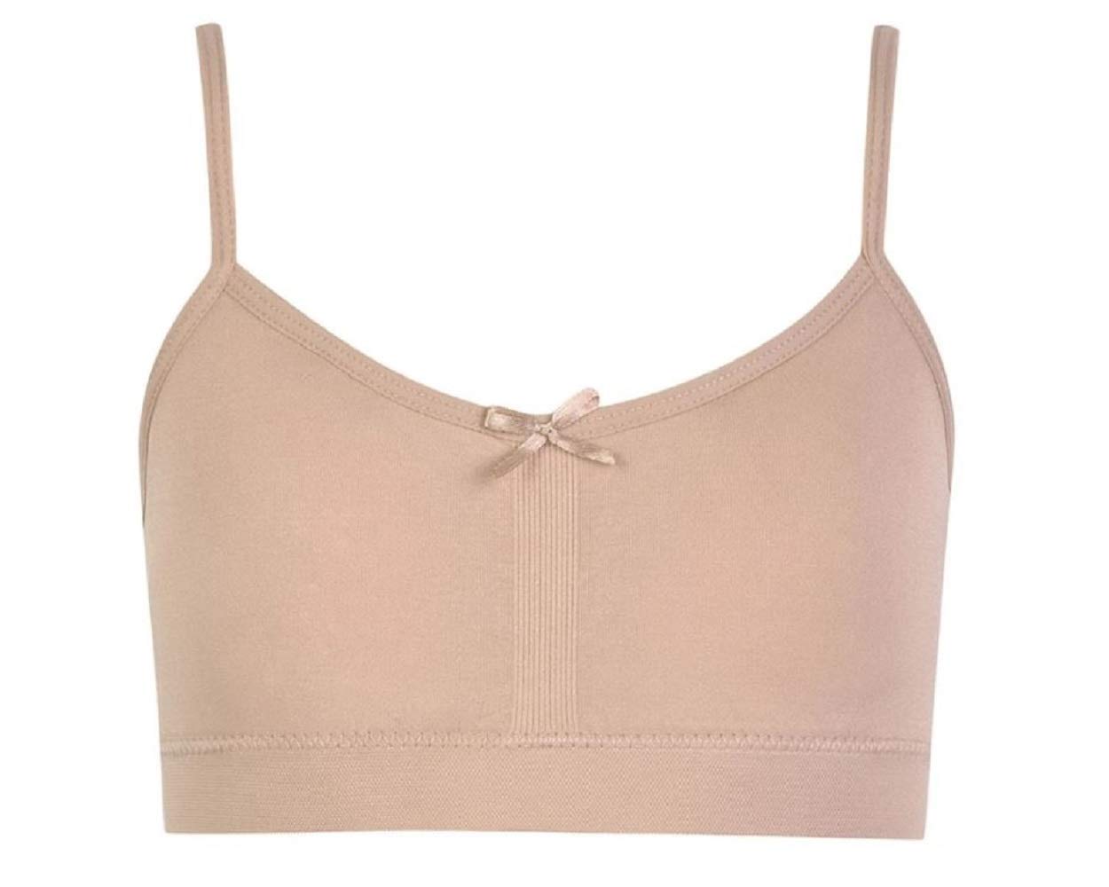 I&S Girls Seamless Cami Crop Top Training Bras - Adjustable Straps with Removable Padding - 3 Pack Value Set for Sports, Yoga & Everyday Wear