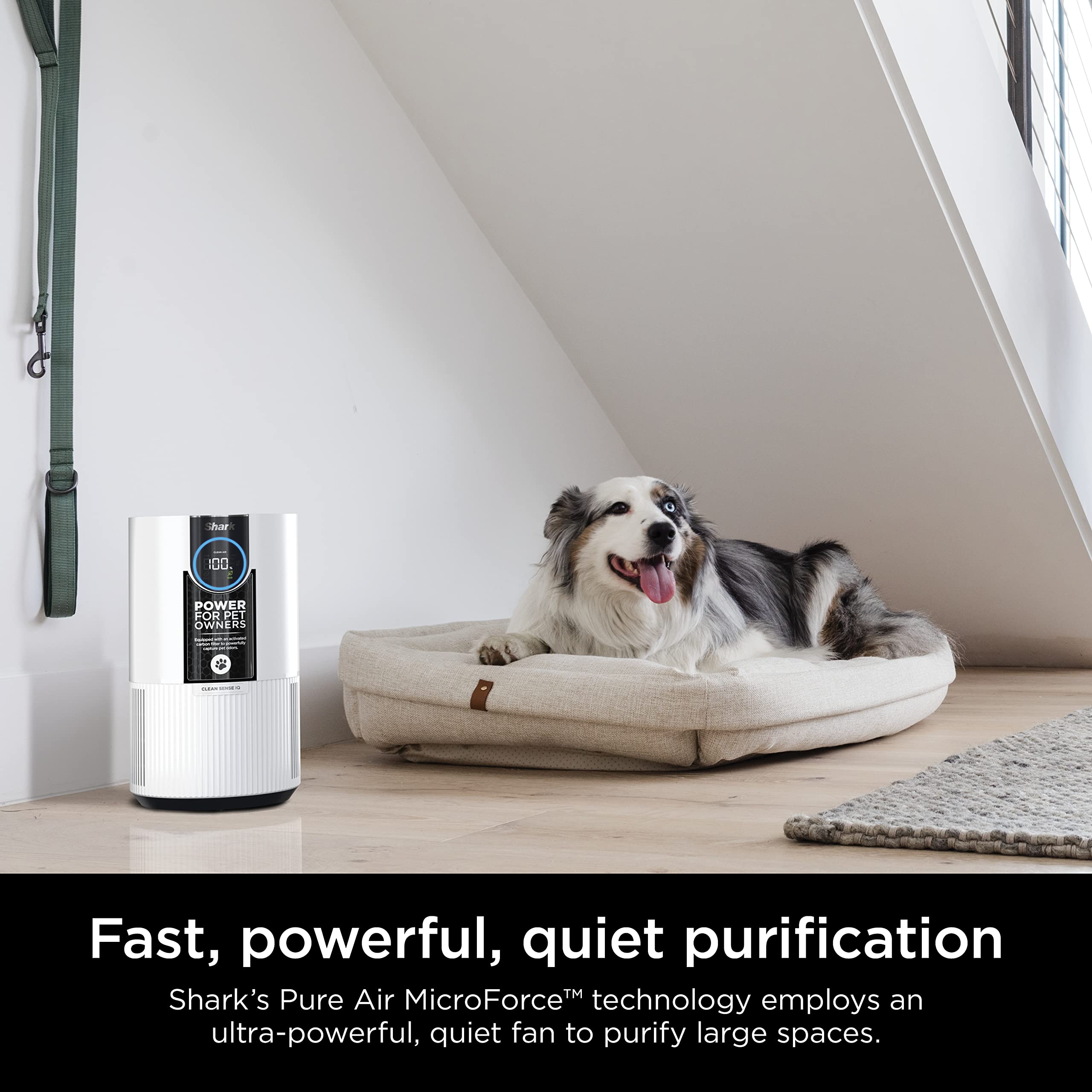 Shark HP102PET HEPA Air Purifier for Home - Captures 99.98% of Allergens, Pet Dander, Dust & Odors | 500 Sq Ft Coverage for Bedroom, Small Rooms | Ideal for Pet Owners & Allergy Sufferers | Eliminates Pet Hair, Smoke & Airborne Particles for Cleaner Breathing