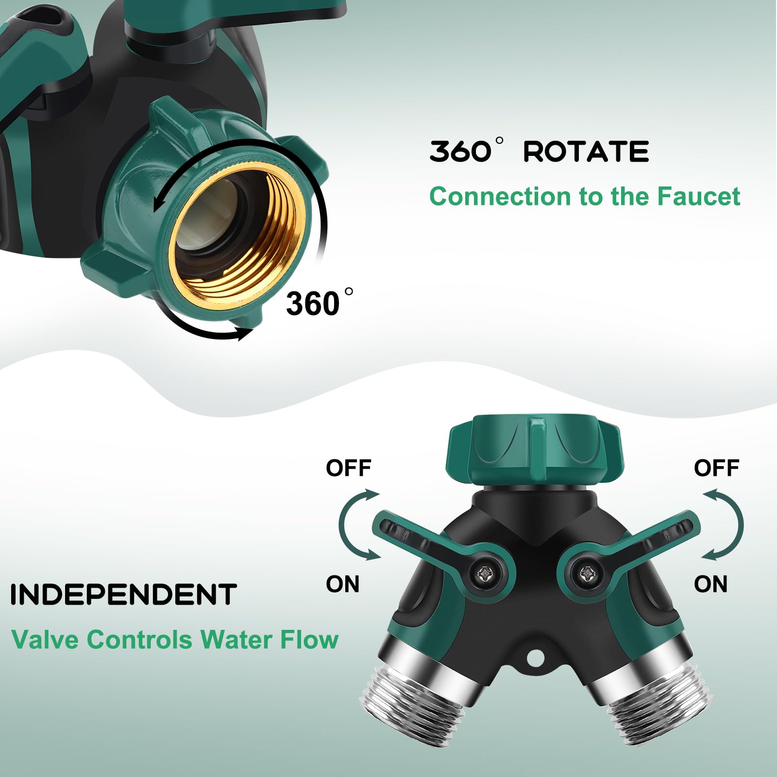 2-Way Garden Hose Splitter - 3/4
