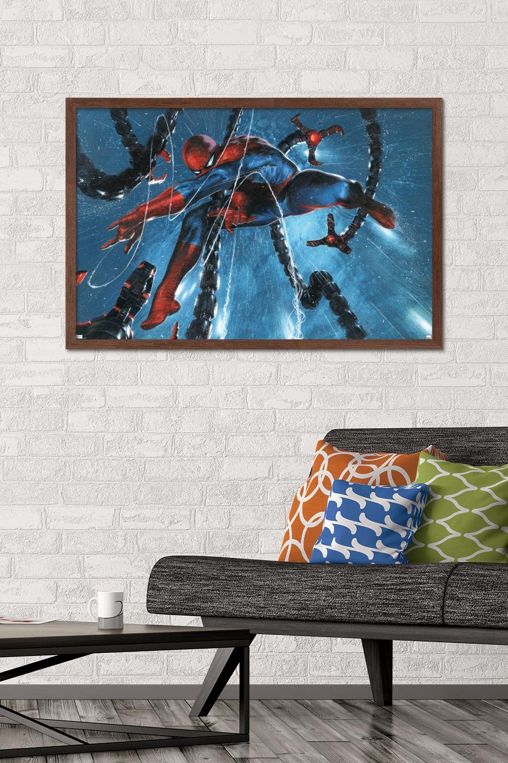 Marvel Spider-Man vs Doctor Octopus Framed Wall Art Print - 34x22.4 Inch Superhero Poster | Premium Comic Book Wall Decor for Bedroom, Game Room & Office | Gift for Marvel Fans | Perfect for Superhero-Themed Rooms, Home Theaters & Man Caves | Great for Movie Nights, Gaming & Comic Conventions