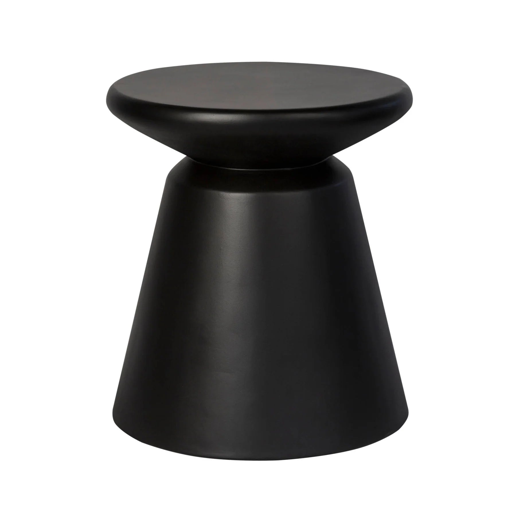 Modern Black Concrete Mineral Side Table - Stylish End Table for Living Room, Bedroom, or Outdoor Patio Decor