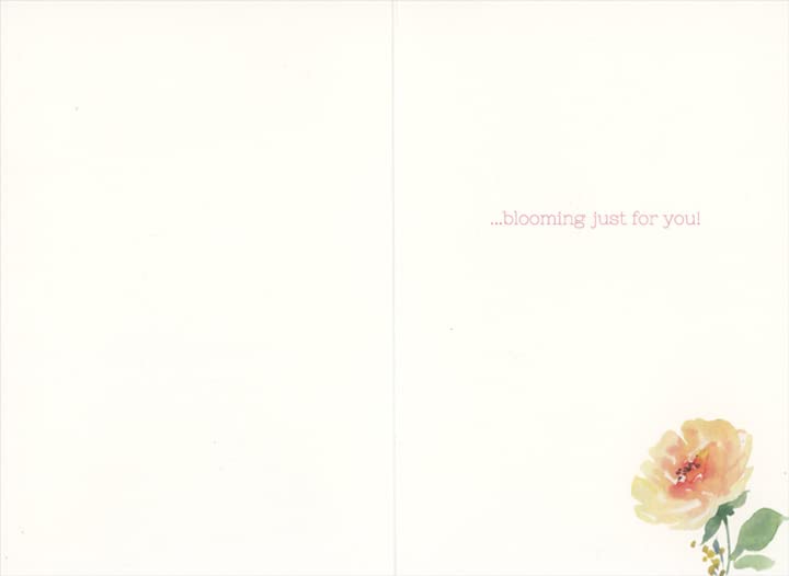 Easter Greeting Card with Sparkling Pink & Yellow Floral Border - Perfect for Easter Wishes, Spring Celebrations & Holiday Gifting